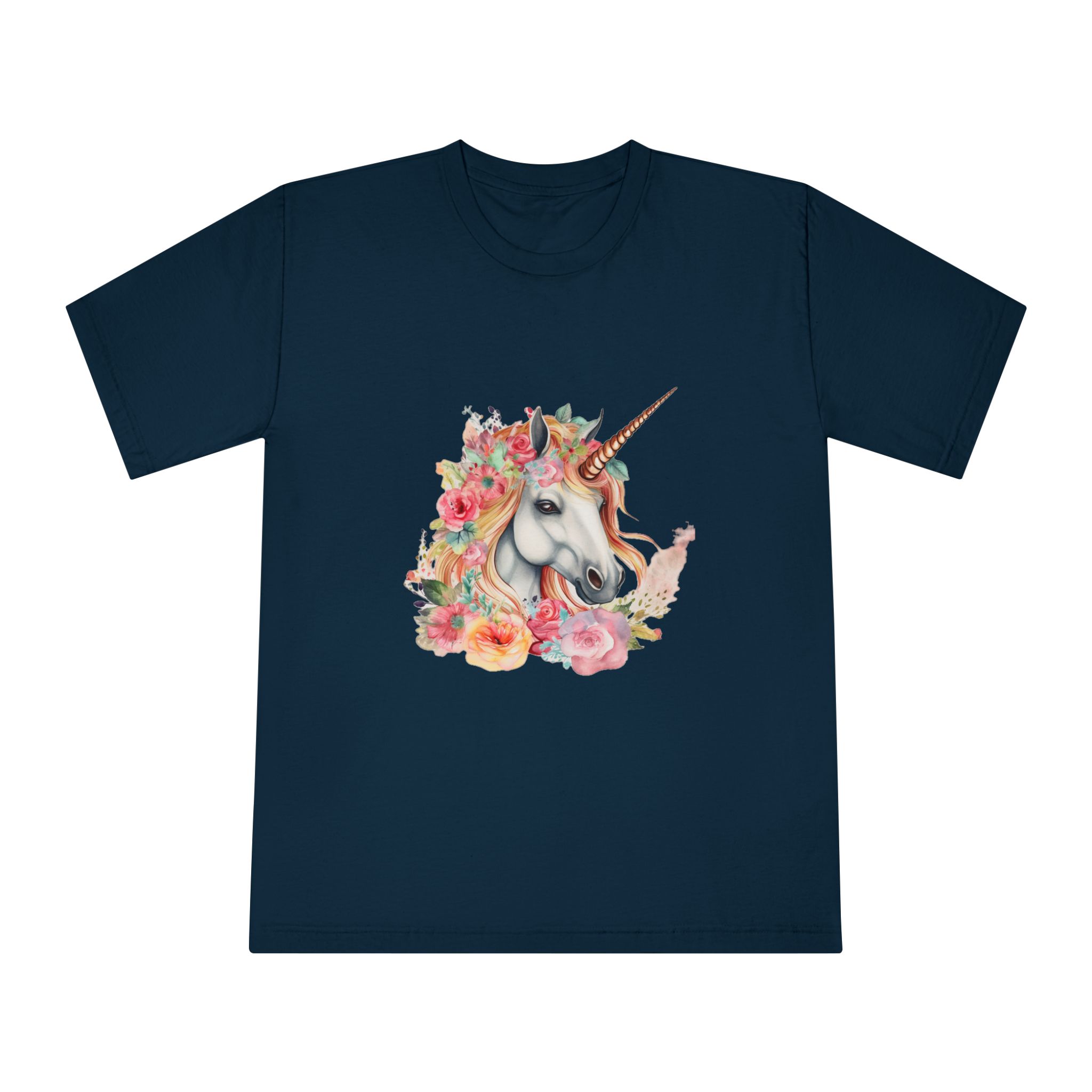 Unicorn With Flower Crown It (1) Unisex Classic Crewneck T Shirt - Image 17