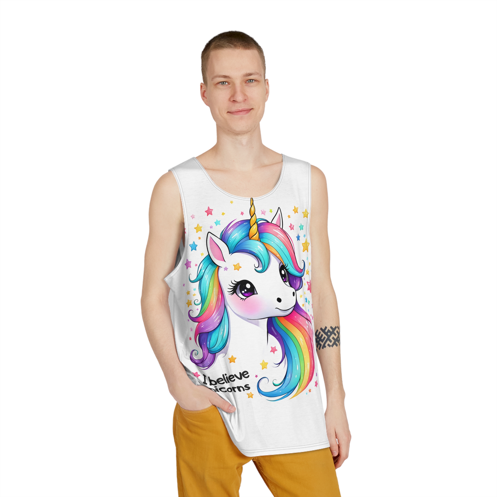 I Belive In Unicorns Mens Tank Aop - Image 3