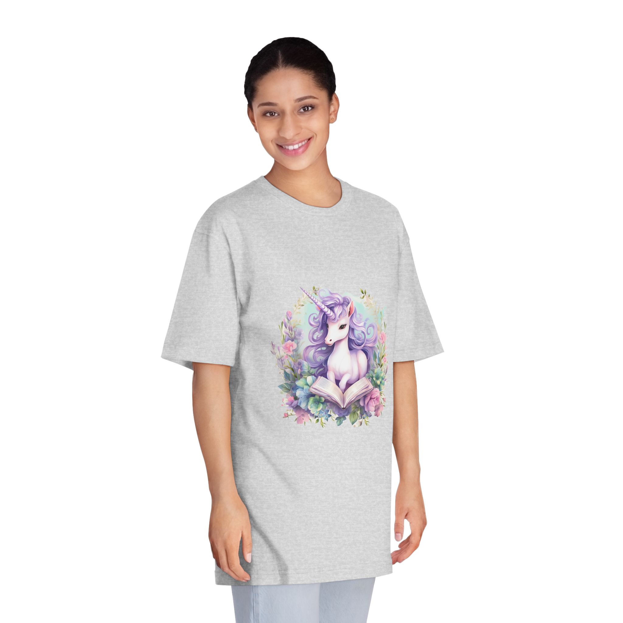 Watercolor Cozy Reading Book Set Hidden Realm Unicorns Fluffy Clipart Tshirt Isolated (1) Unisex Classic Crewneck T Shirt - Image 15