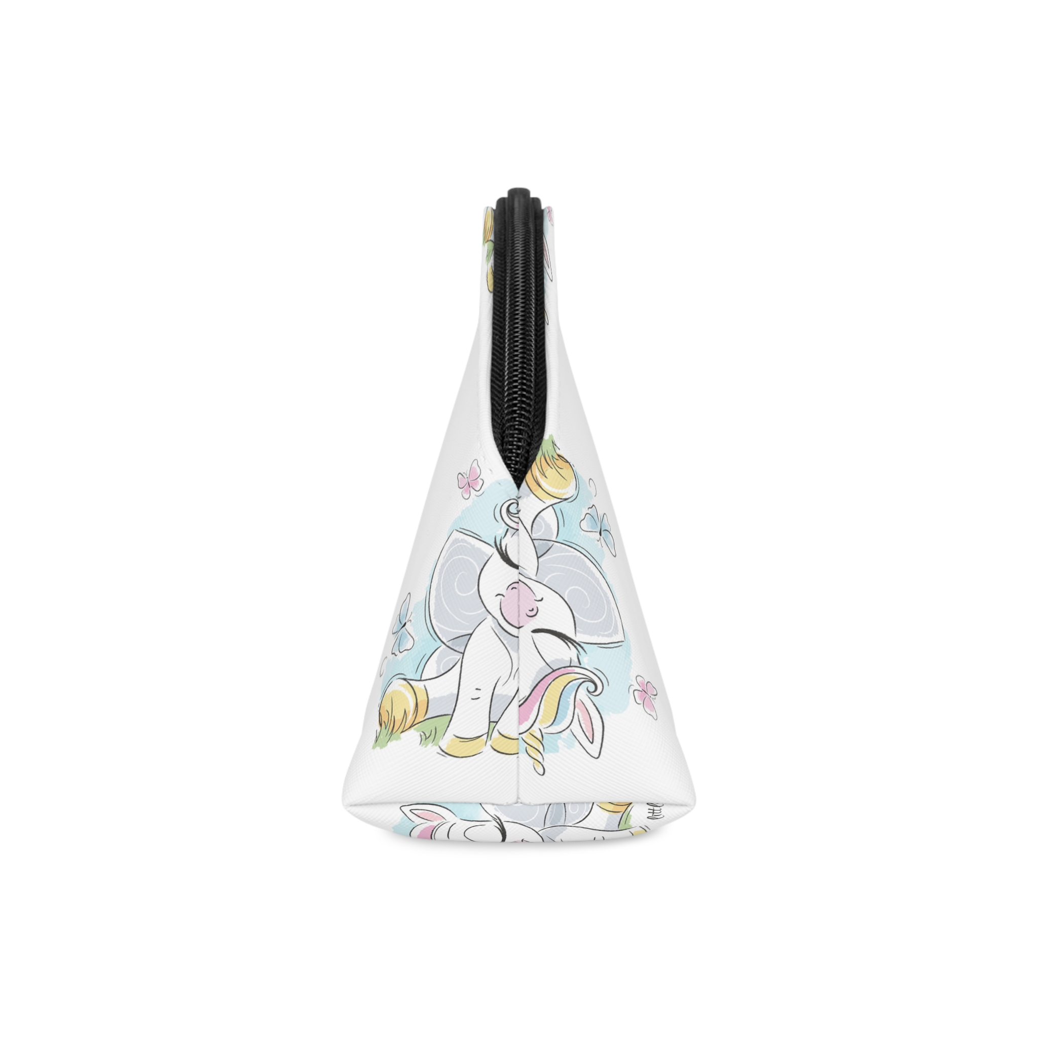 Cute Unicorn Fashion Illustration Drawing In Modern Style For Clothes Little Dreamer Text Makeup Bag - Image 4