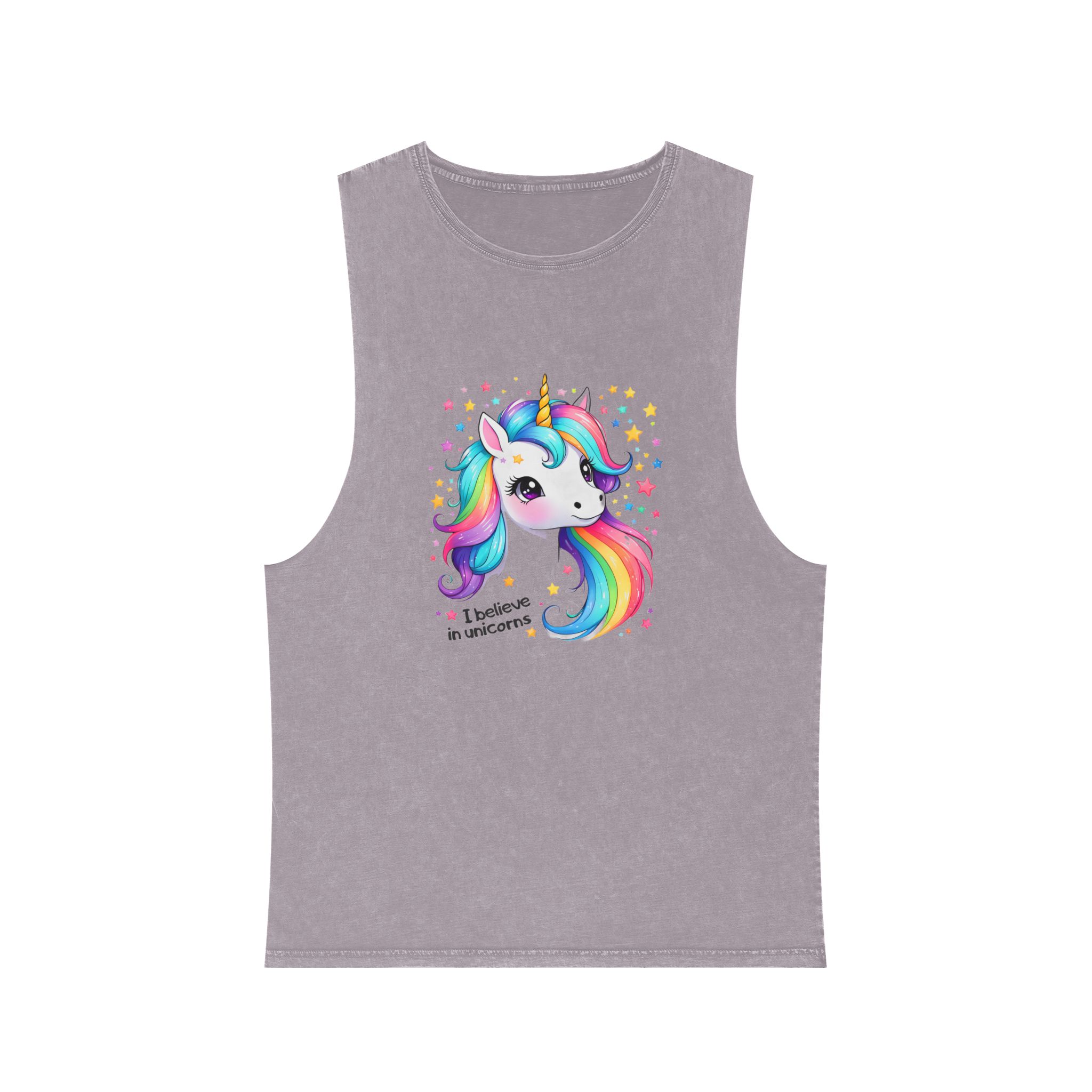 I Belive In Unicorns Unisex Stonewash Tank Top - Image 17