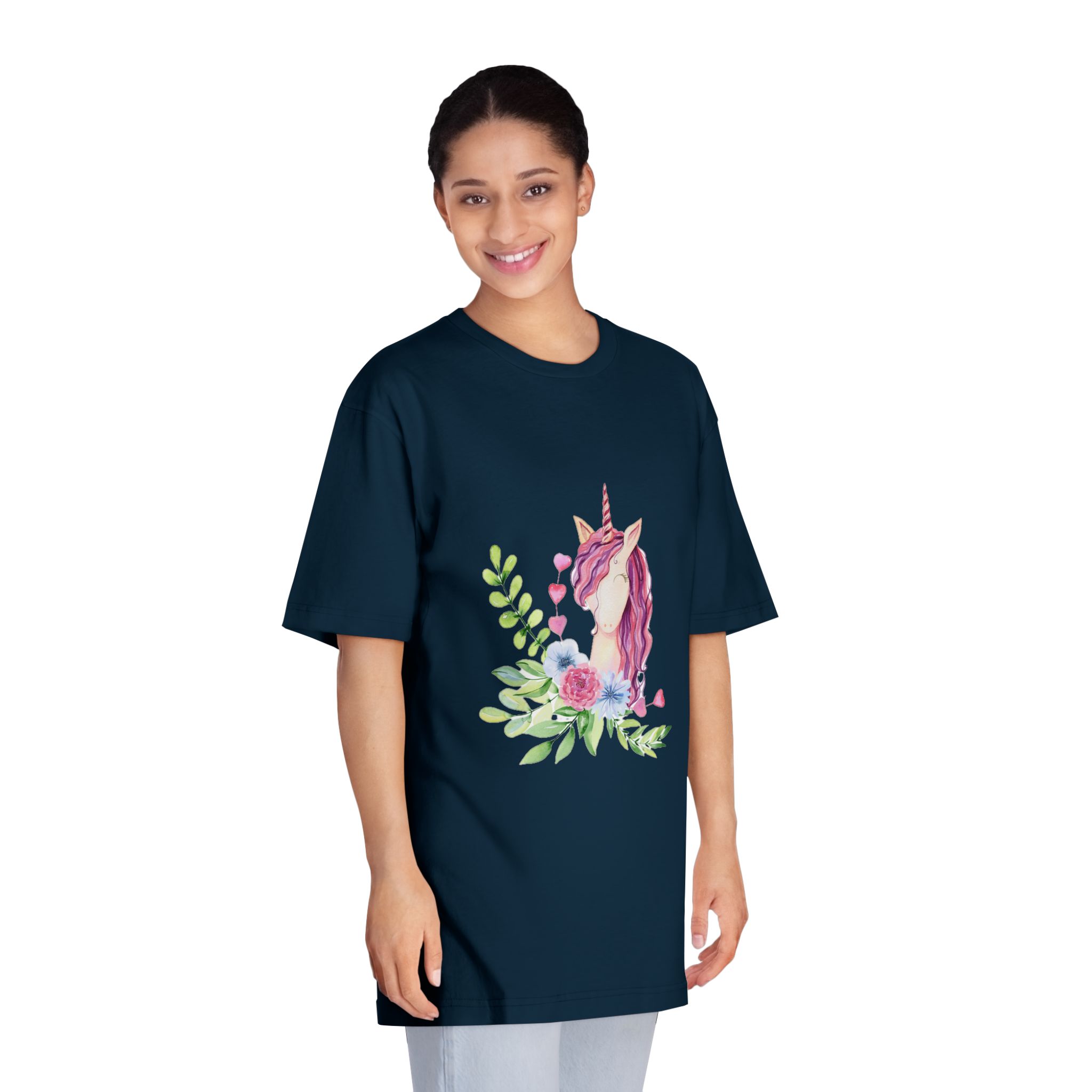 Watercolor Cute Unicorn Unisex Classic Crewneck T Shirt - Image 19