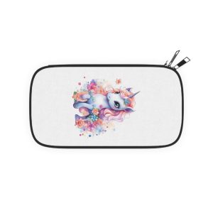 Cute Colorful Magic Unicorn With Flowers Watercolor Style (2) Passport Wallet