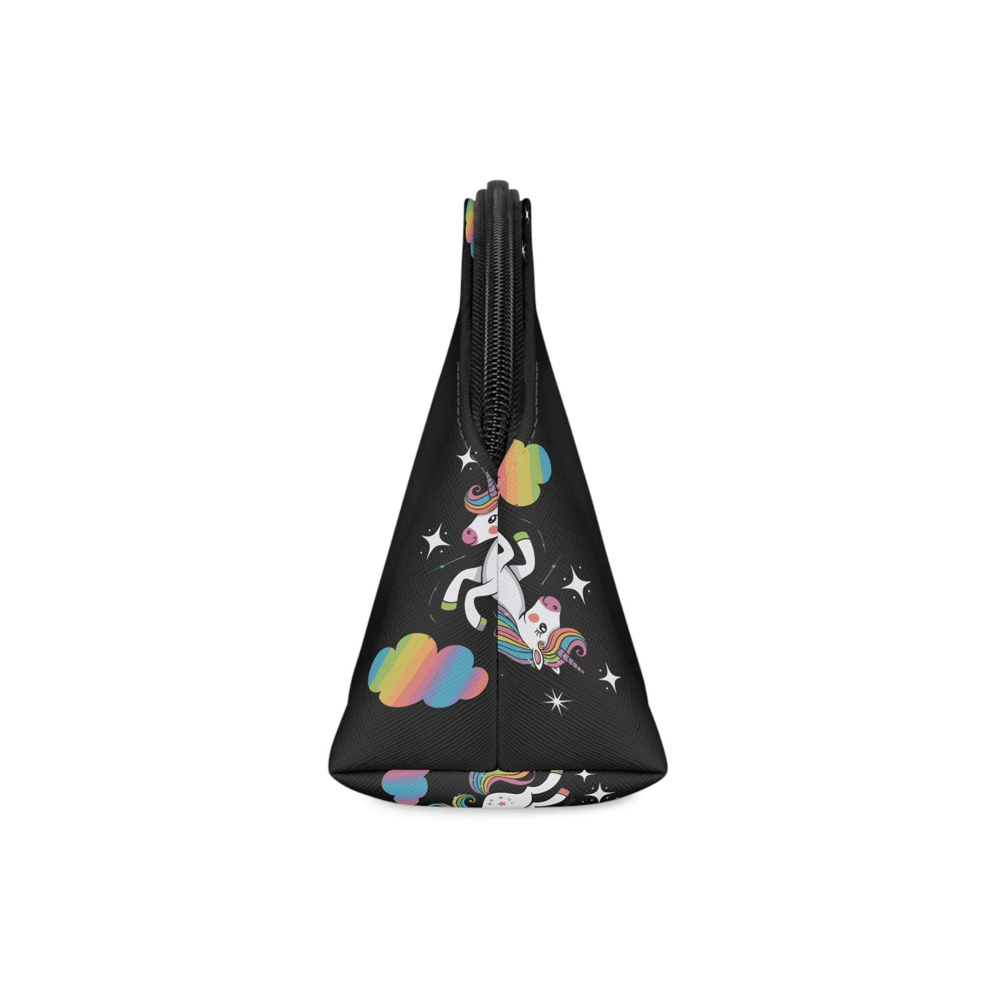 Rainbow With Rainbow It Words Unicorn Bottom Makeup Bag - Image 4