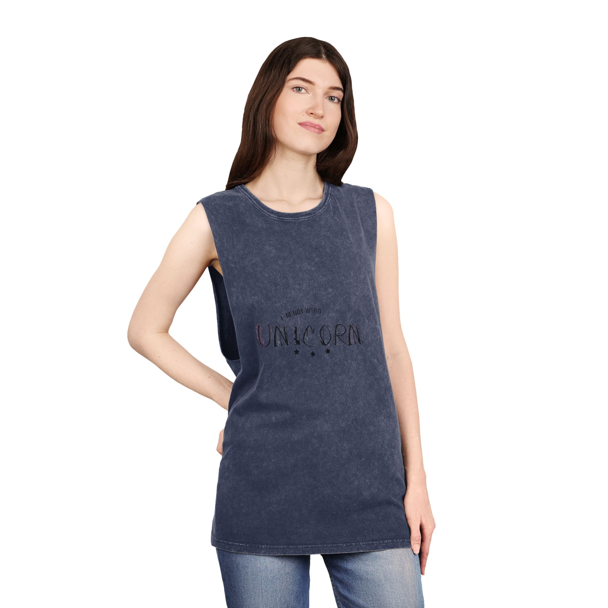 I Am Not Werd I Am An Unicorn Unisex Stonewash Tank Top - Image 16