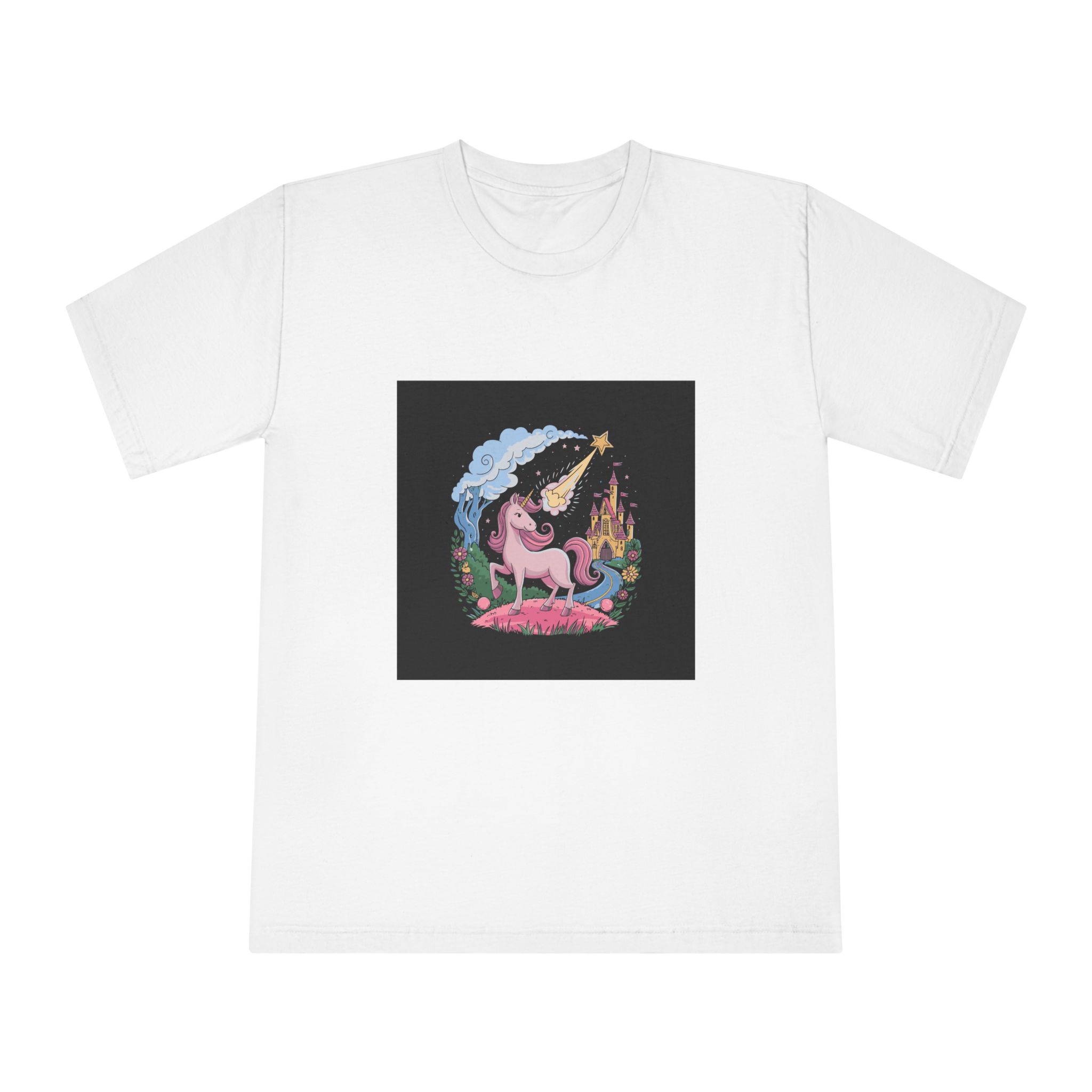 Unicorn With Star Its Head Is Drawn By Unicorn Unisex Classic Crewneck T Shirt