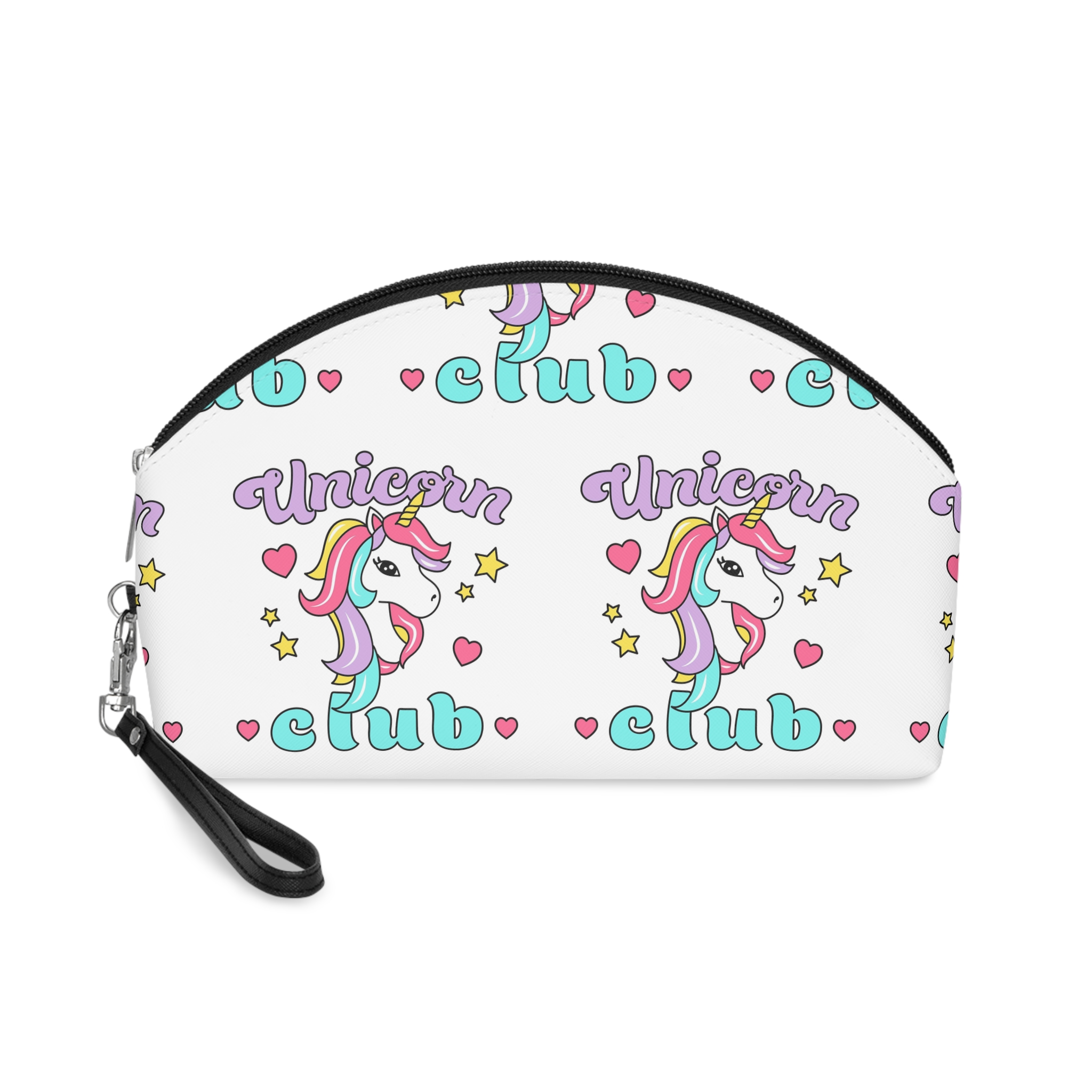 Unicorn Club Text With Colorful Hair Unicorn Makeup Bag