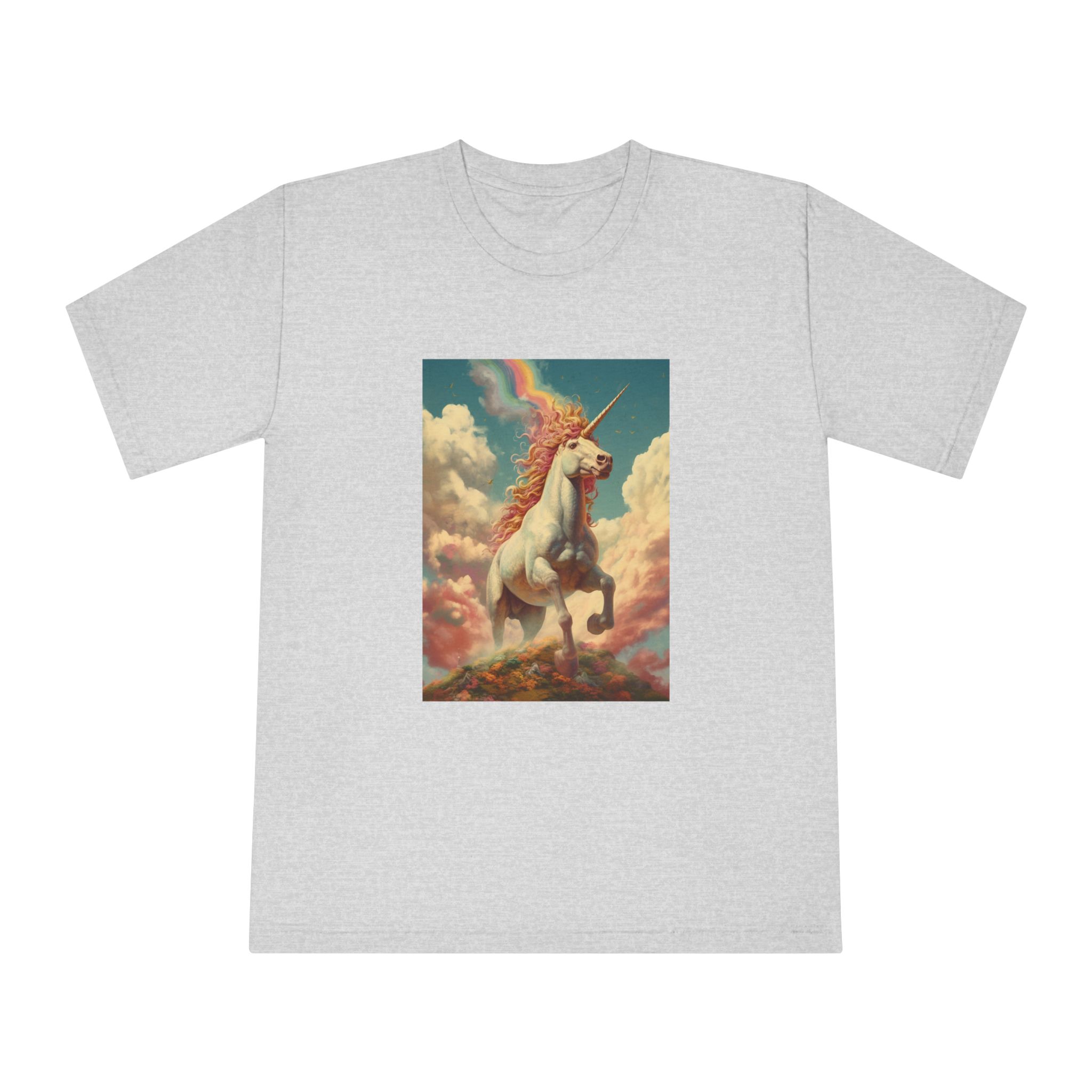Painting Unicorn With Rainbow Sky Generative Ai Unisex Classic Crewneck T Shirt - Image 13