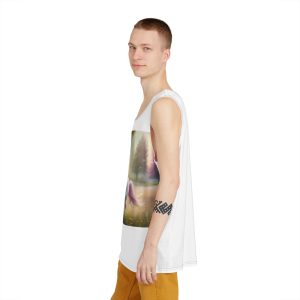 Beautiful Unicorn Running Magical Meadow Unicorn Background Images Whimsical Unicorn (8) Mens Tank Aop