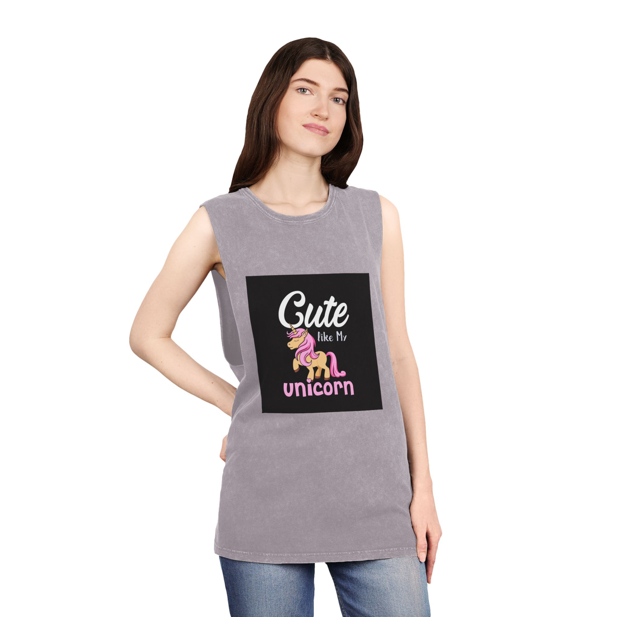 Unicorn 12 Unisex Stonewash Tank Top - Image 20