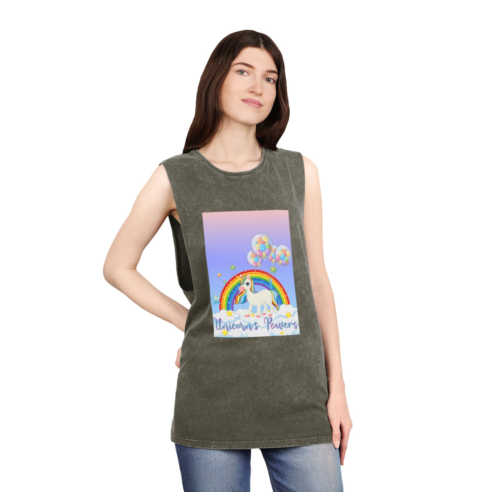 Unicorn V466 Unisex Stonewash Tank Top - Image 8