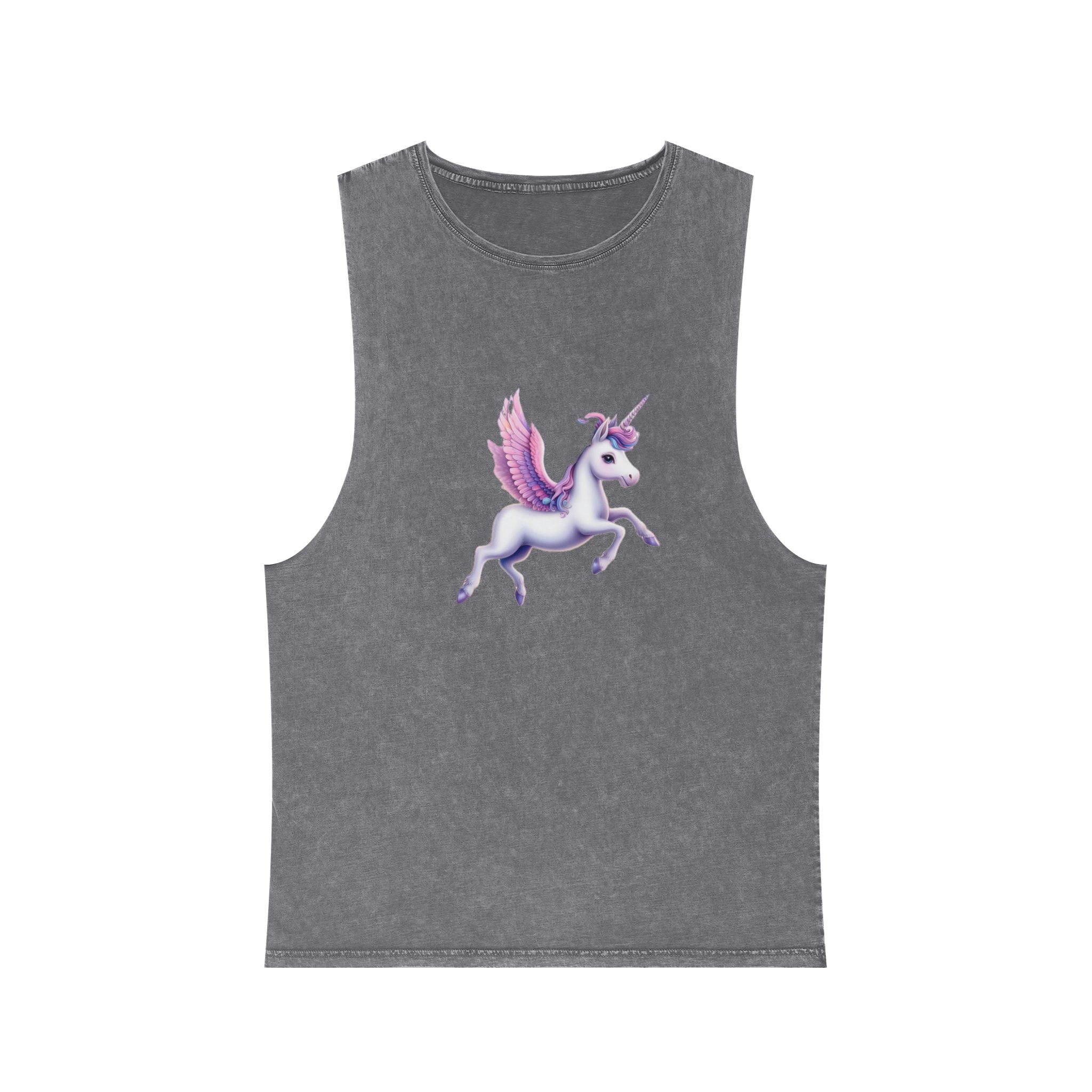 Beautiful Unicorn Running Magical Meadow Unicorn Background Images Whimsical Unicorn (41) Unisex Stonewash Tank Top - Image 9