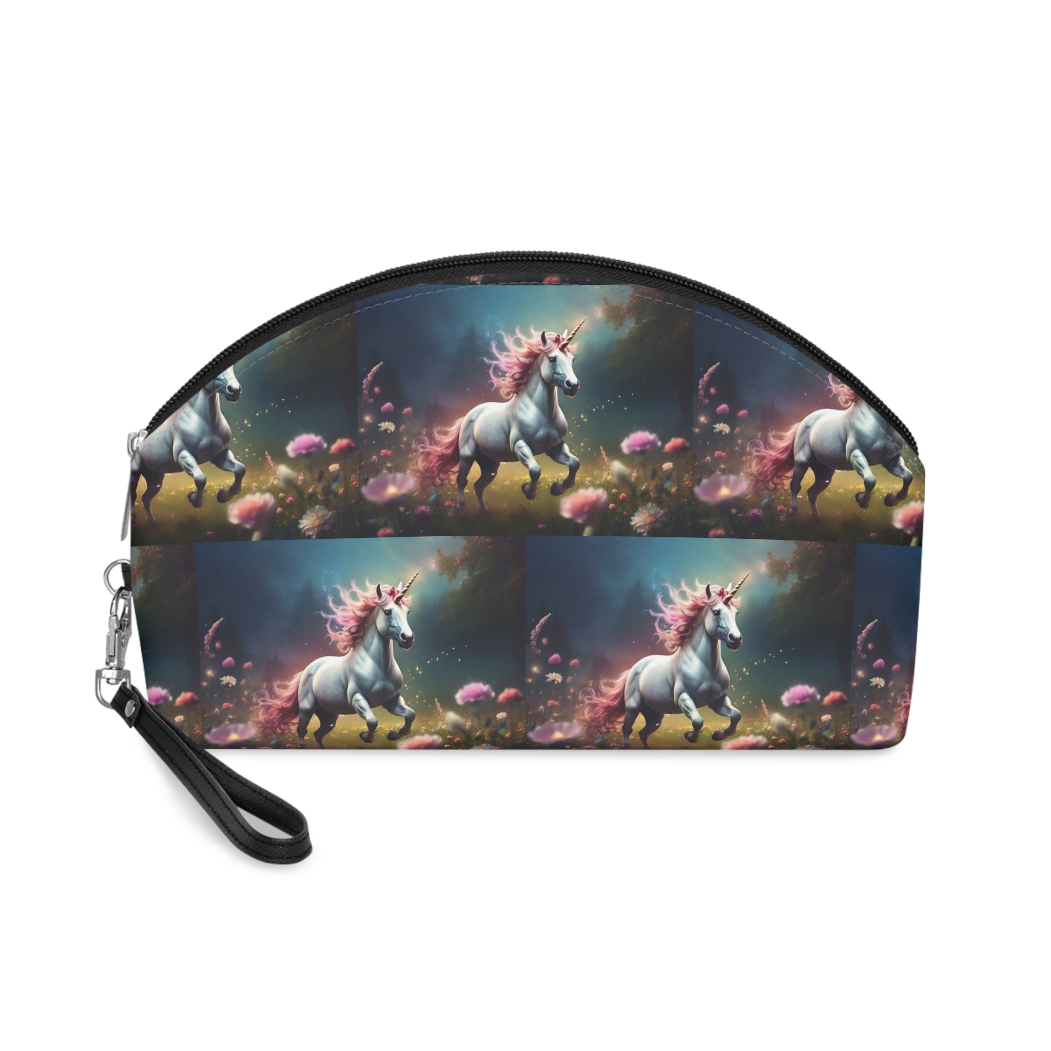 Beautiful Unicorn Running Magical Meadow Unicorn Background Images Whimsical Unicorn (22) Makeup Bag
