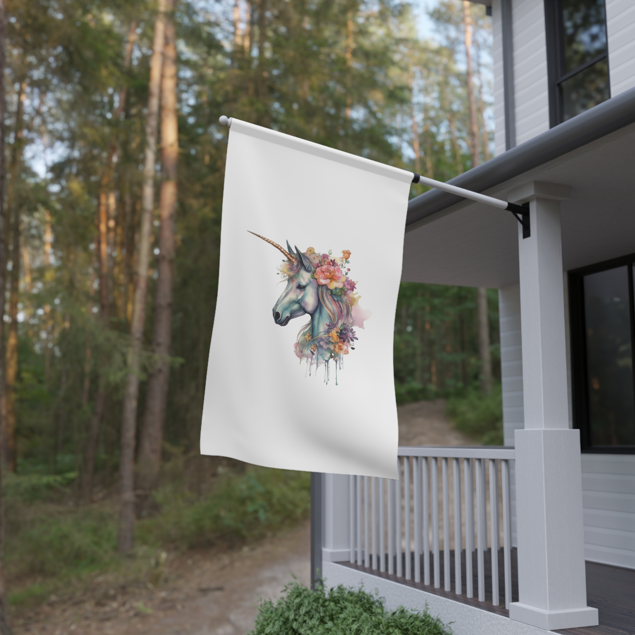 Unicorn With Flower Crown Its Head House Banner - Image 4
