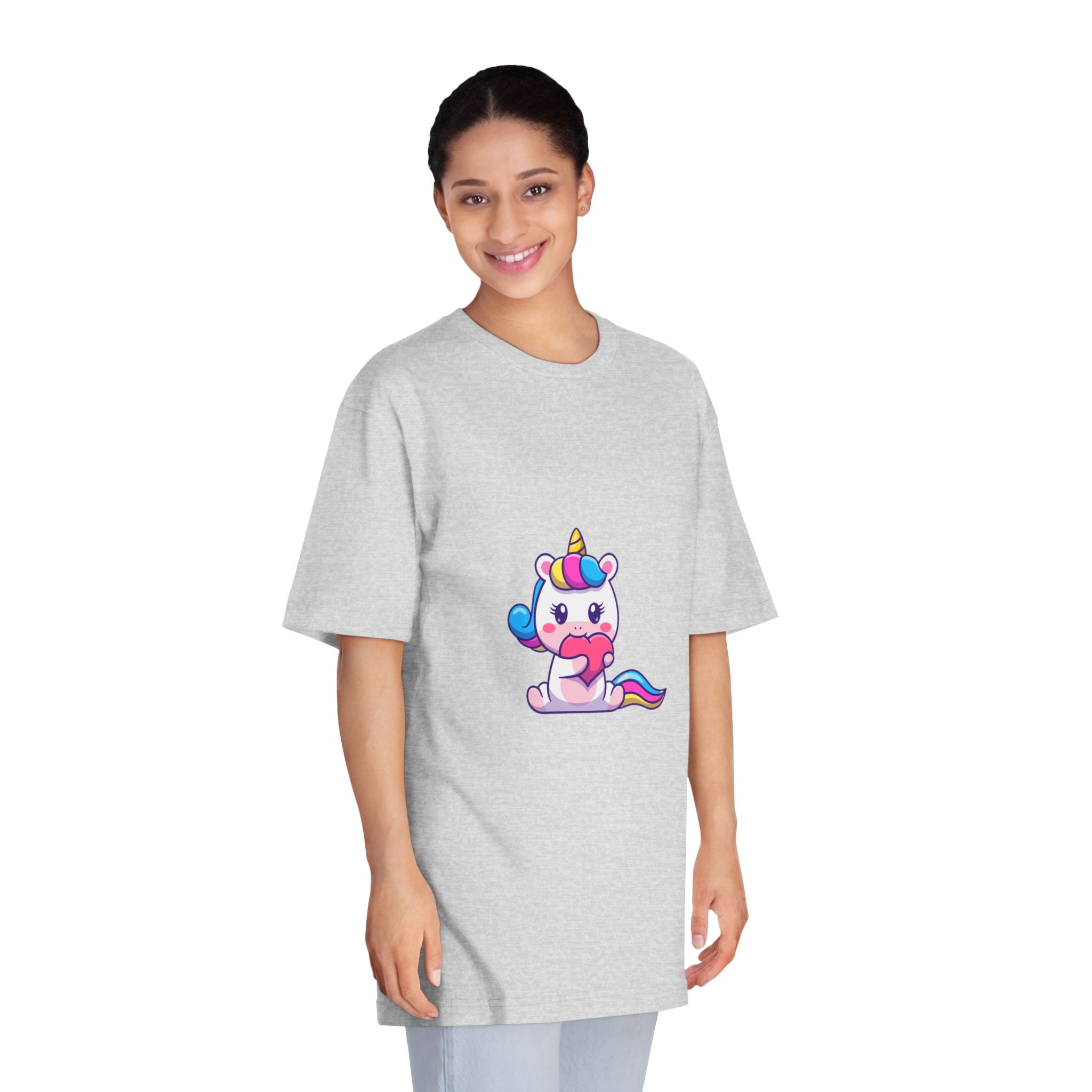 Cute Unicorn Heart Unisex Classic Crewneck T Shirt - Image 15