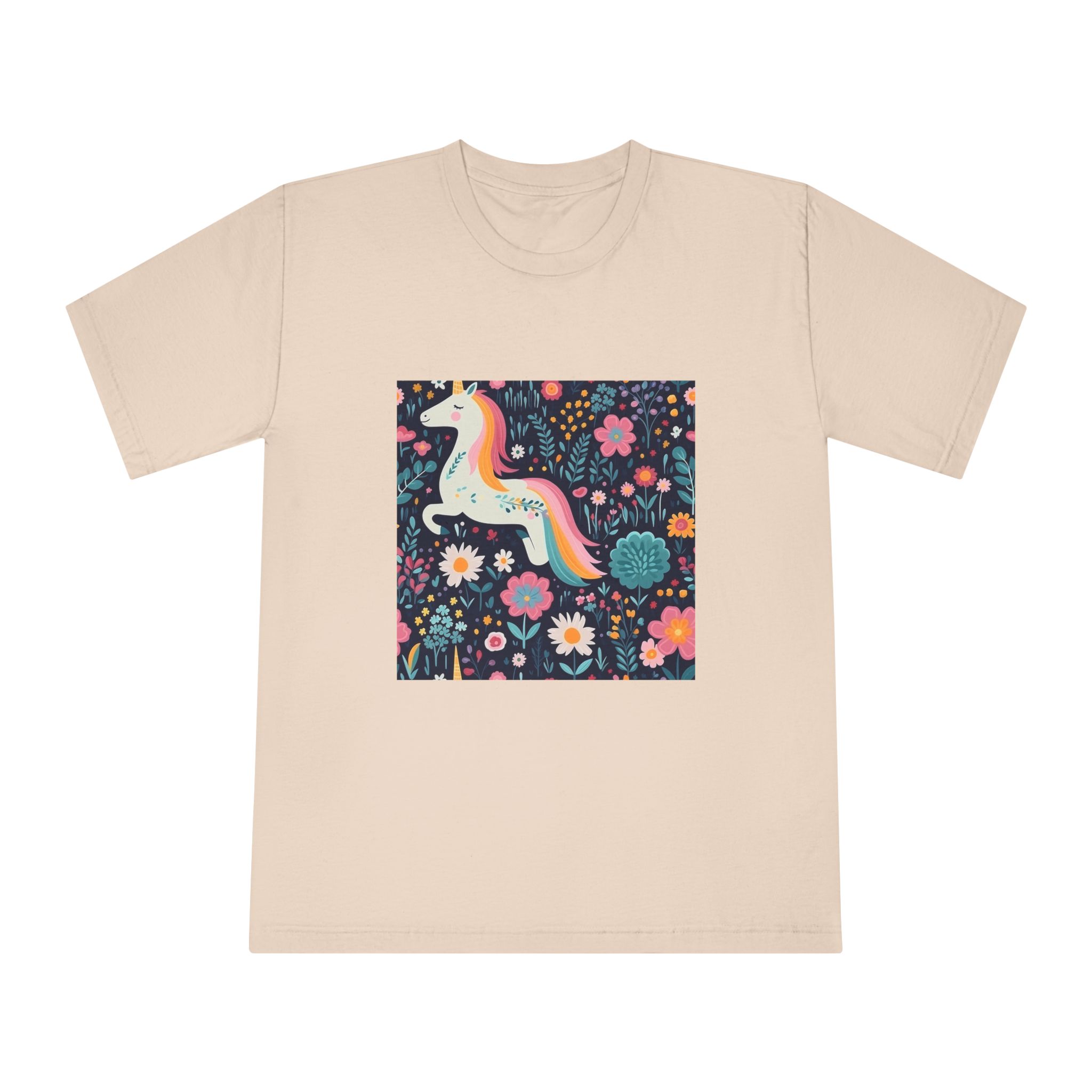 Childish Seamless Pattern Background With Colorful Unicorns (1) Unisex Classic Crewneck T Shirt - Image 9