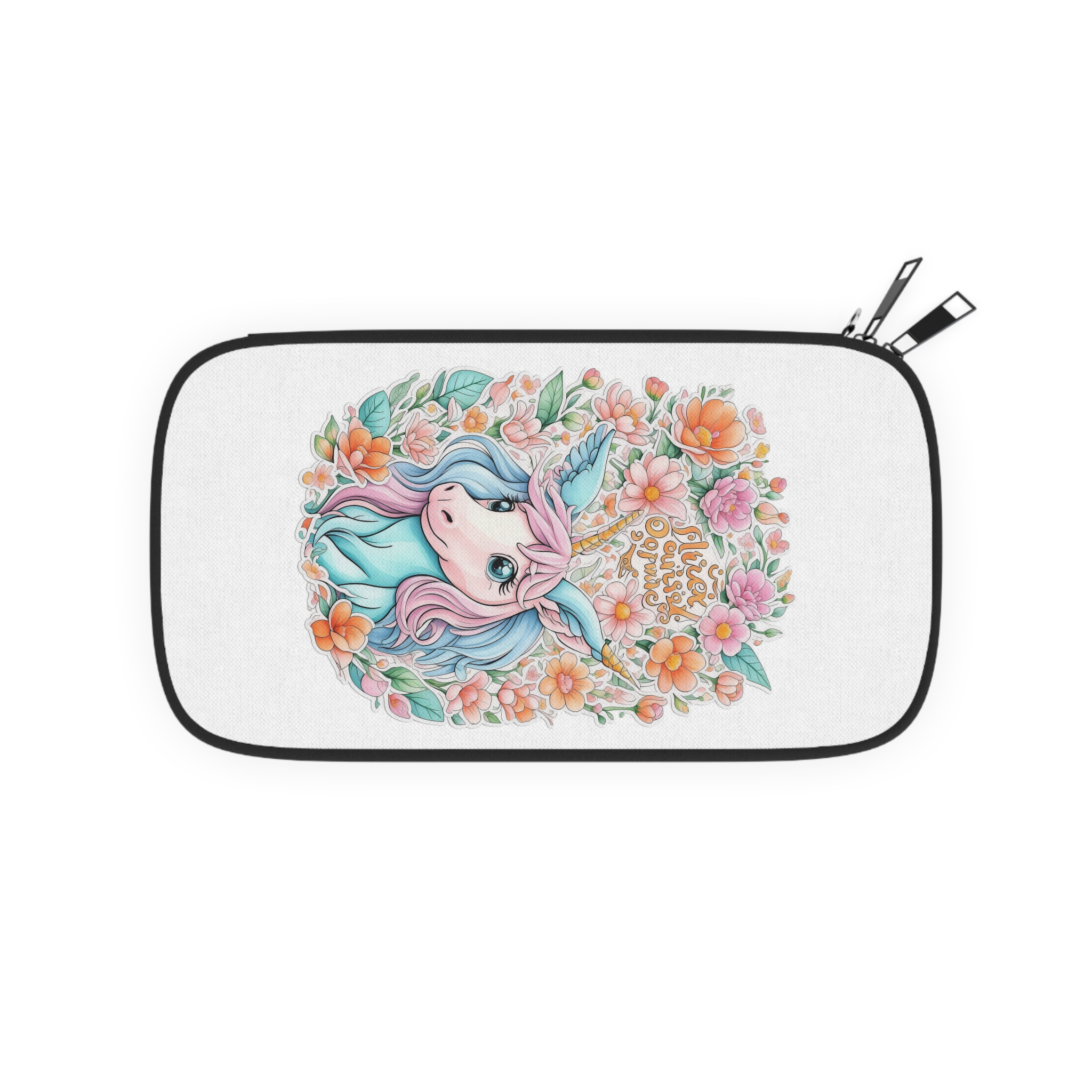 Beautiful Cute Unicorn With Colorful Fantasy Flowers (1) Passport Wallet
