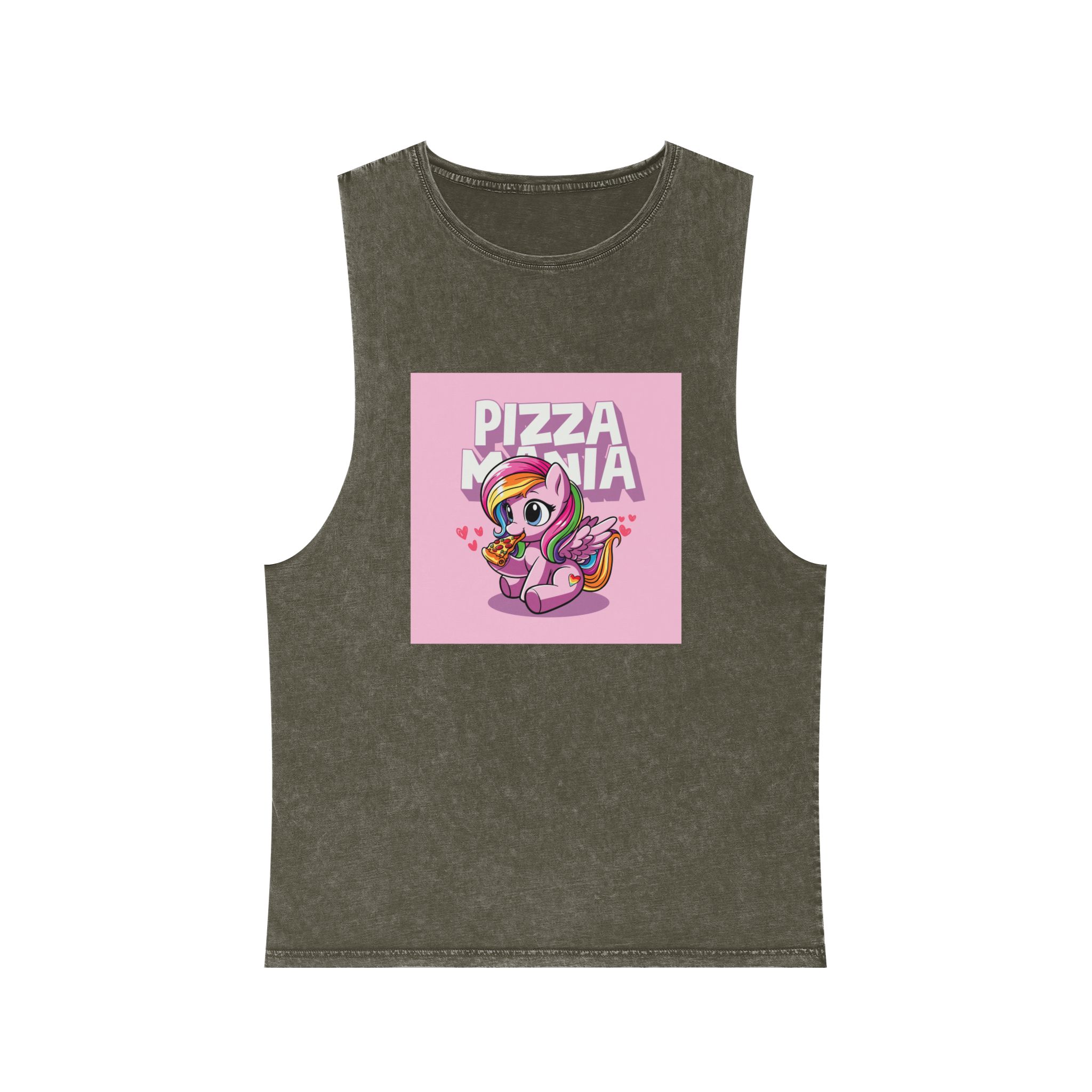 Pizza Mania Copia Unisex Stonewash Tank Top - Image 5