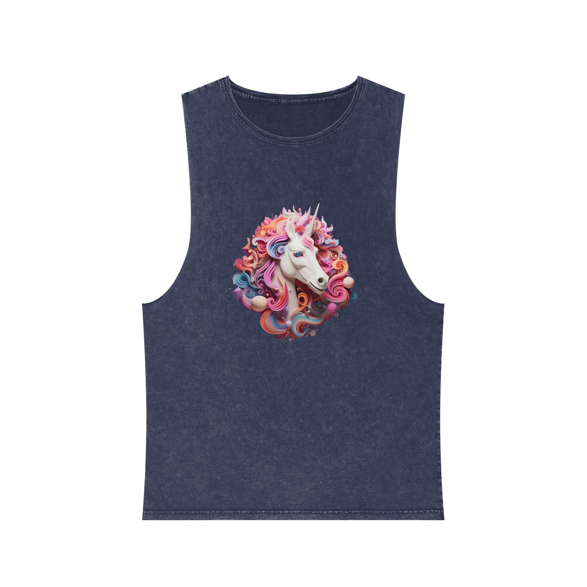 Colorful 3d Mythical Unicorn (2) Unisex Stonewash Tank Top - Image 13