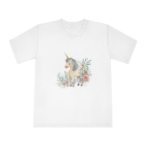 Watercolor Forest Cartoon Isolated Cute Baby Unicorn Animal Illustration Ai Generative Copy Unisex Classic Crewneck T Shirt