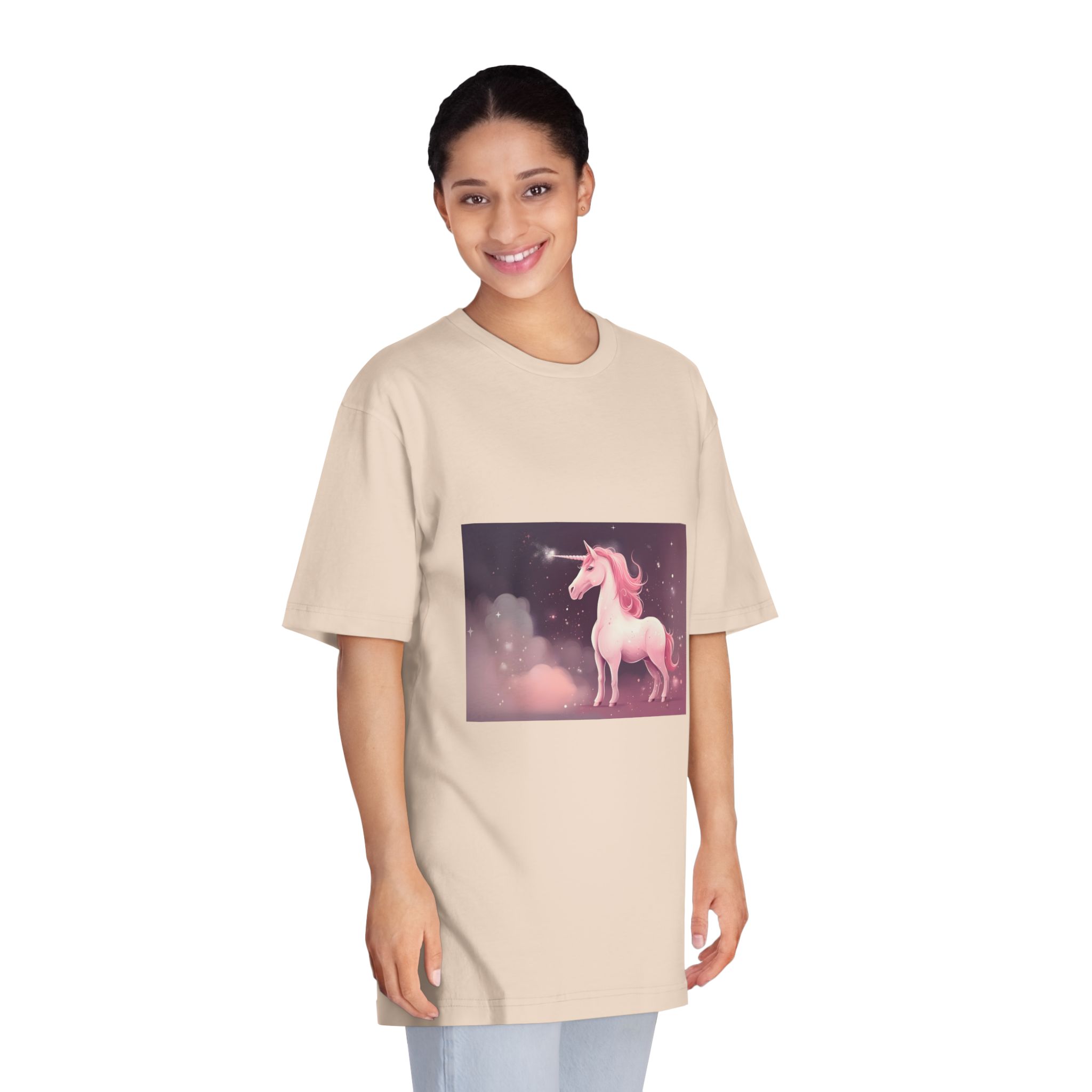 Pink Unicorn Fantastic Illustration Unisex Classic Crewneck T Shirt - Image 11