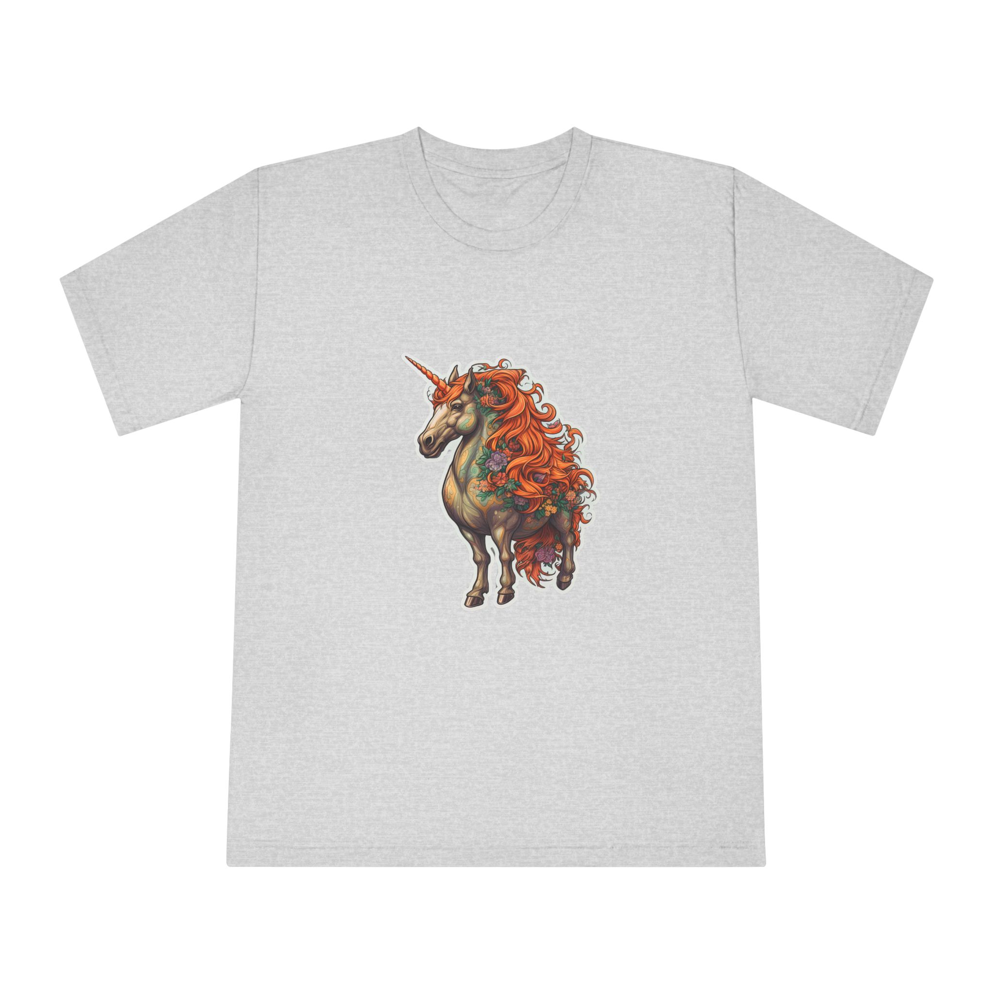Drawing Unicorn With Flowers Picture Unicorn Unisex Classic Crewneck T Shirt - Image 13