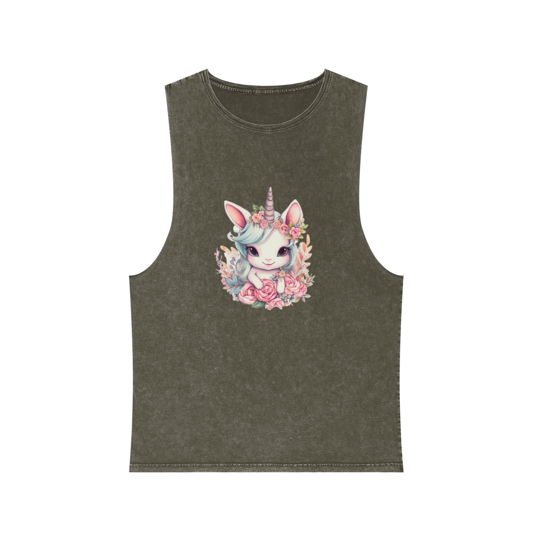 Cute Baby Unicorn Sublimation (1) Unisex Stonewash Tank Top - Image 5