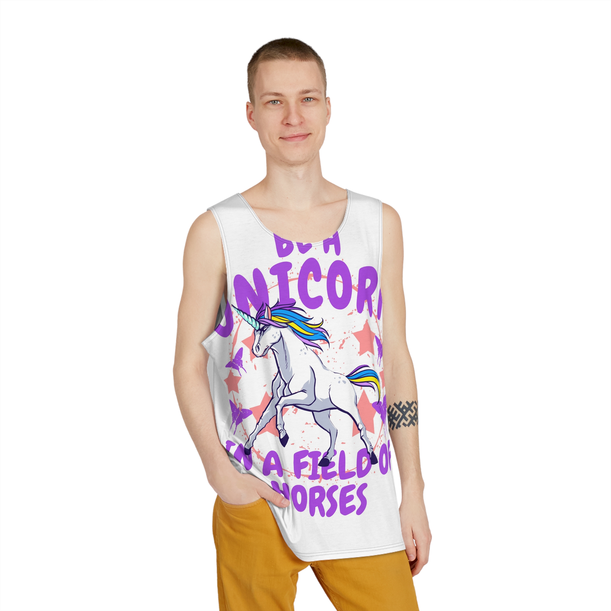 Be Unicorn Mens Tank Aop - Image 3