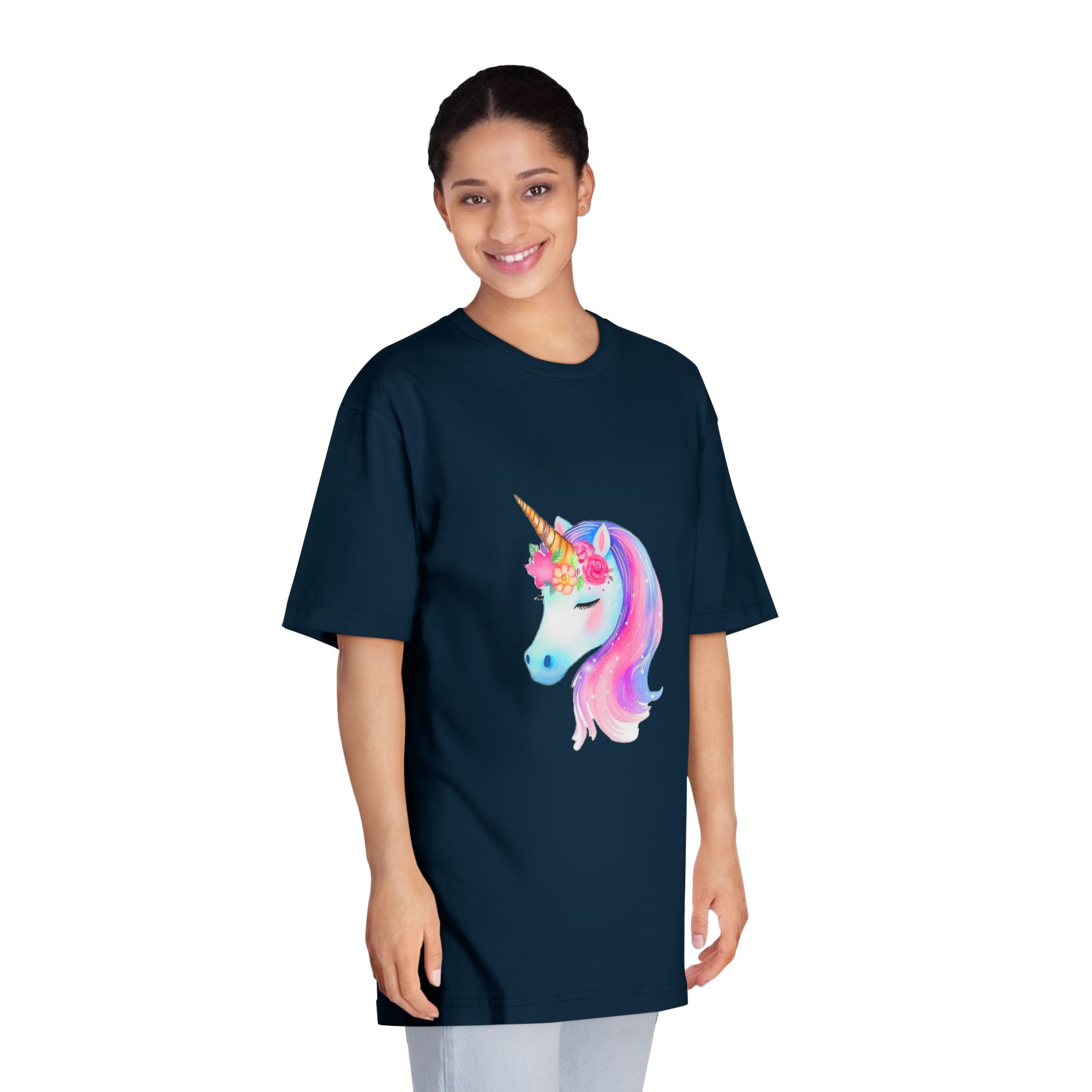 Cute Unicorn Watercolor Hand Painted 01 Unisex Classic Crewneck T Shirt - Image 19