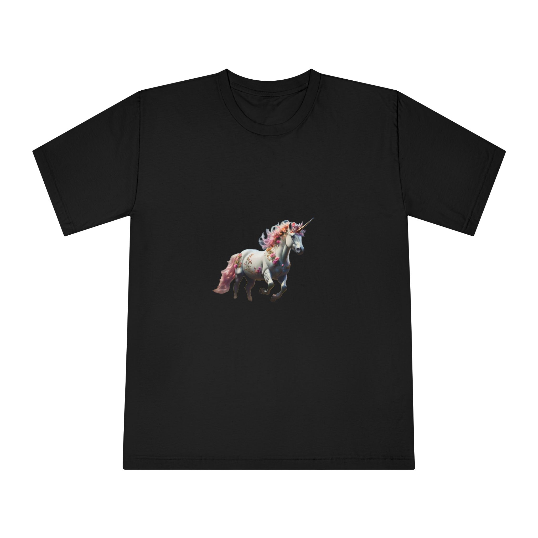 Beautiful Unicorn Running Magical Meadow Unicorn Background Images Whimsical Unicorn (27) Unisex Classic Crewneck T Shirt - Image 5