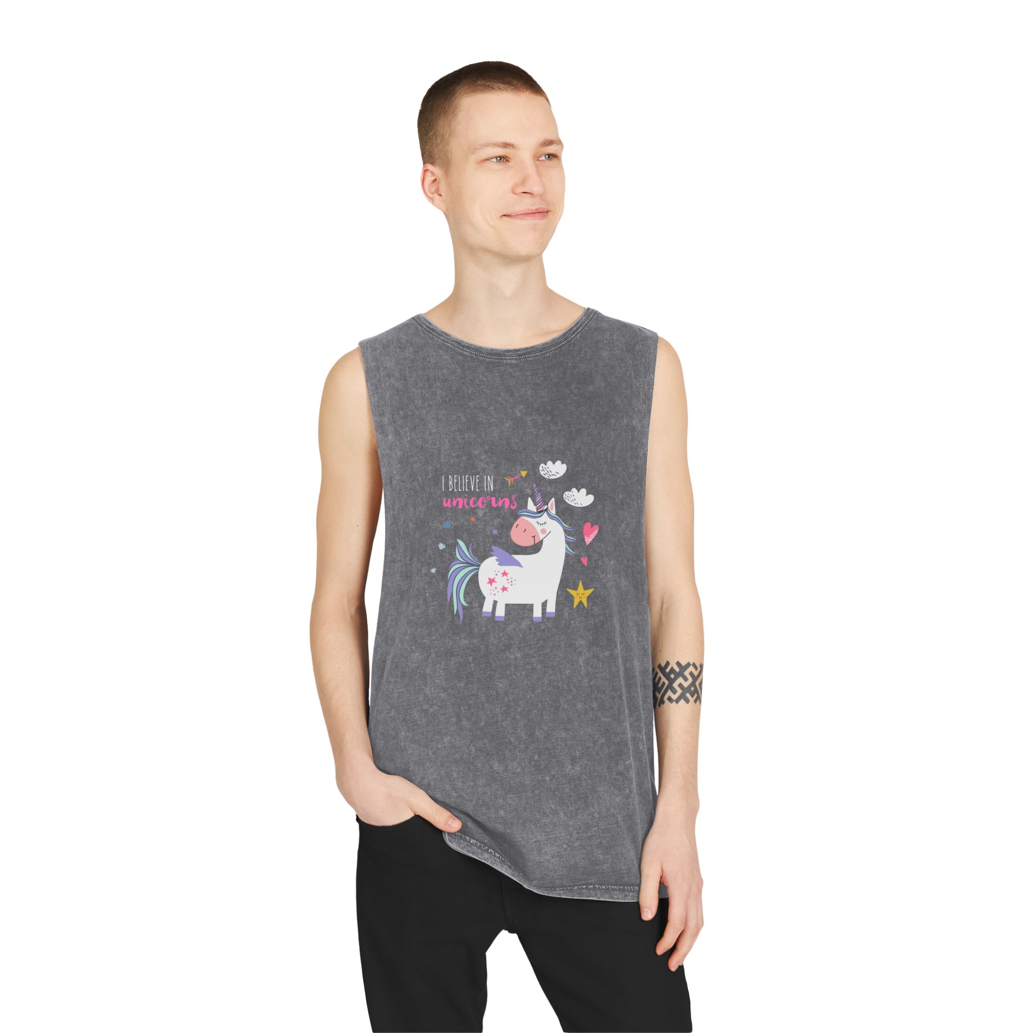 I Belive In Unicorns 1 162429 Unisex Stonewash Tank Top - Image 11