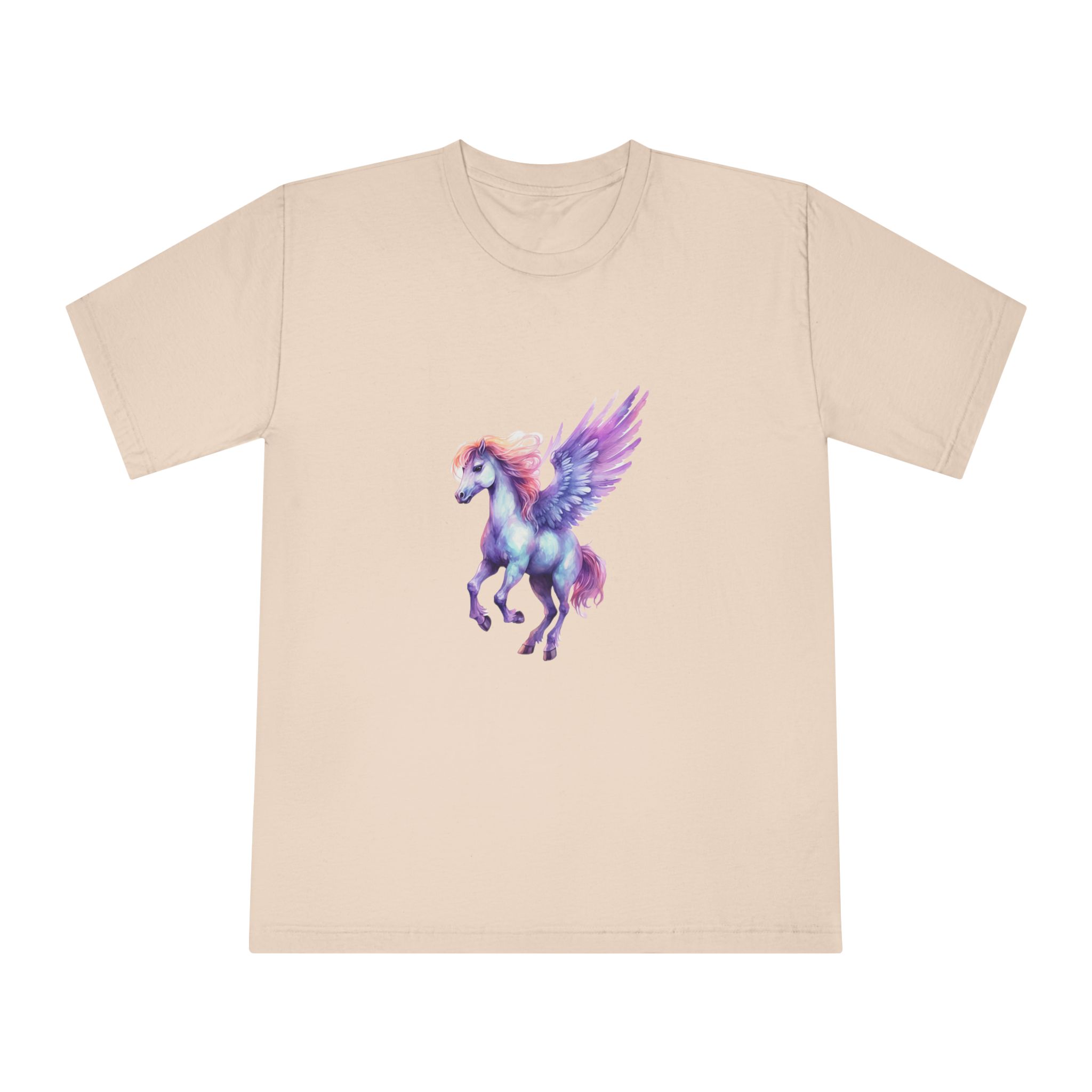 Pegasus Watercolor Clipart Cute Isolated White Background With Generative Ai Technology Unisex Classic Crewneck T Shirt - Image 9