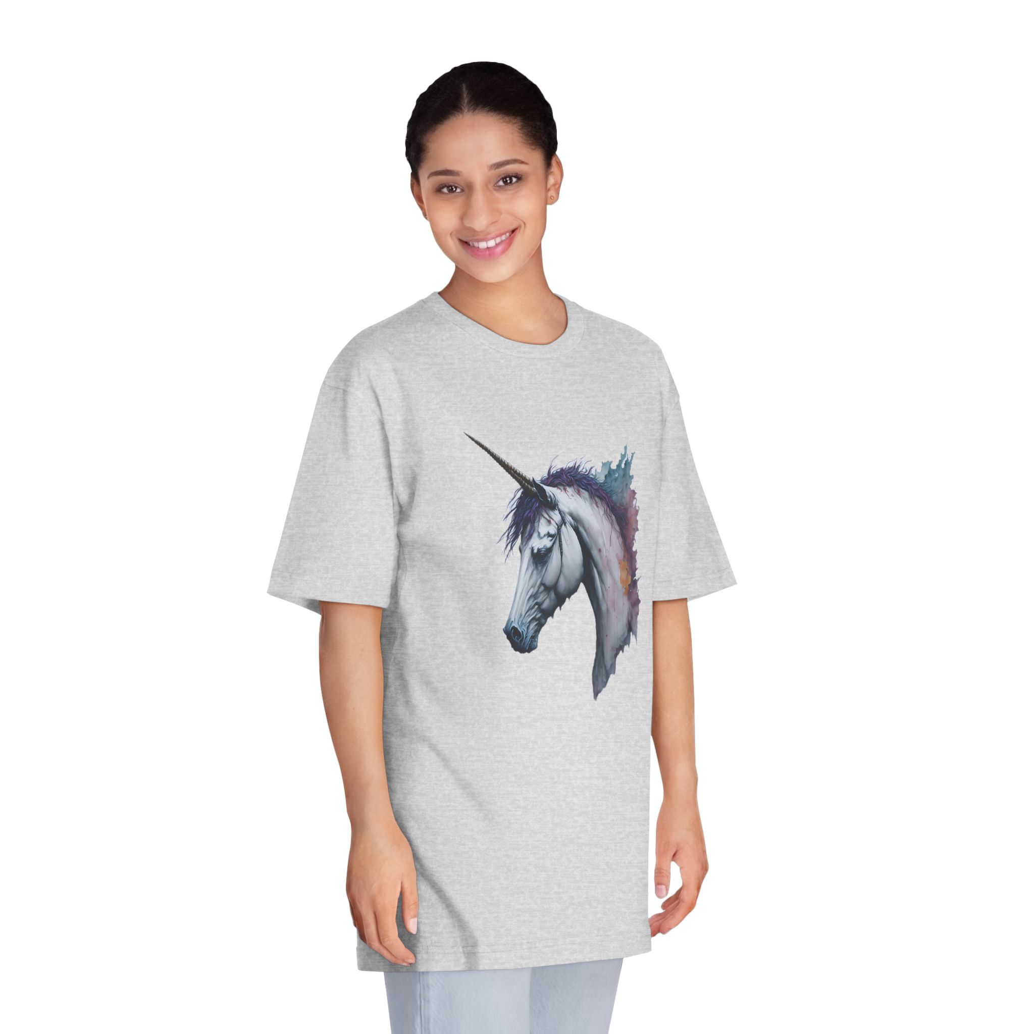 Illustration Unicorn Painted Watercolor Technique Generative Ai Decorative Painting Unisex Classic Crewneck T Shirt - Image 15