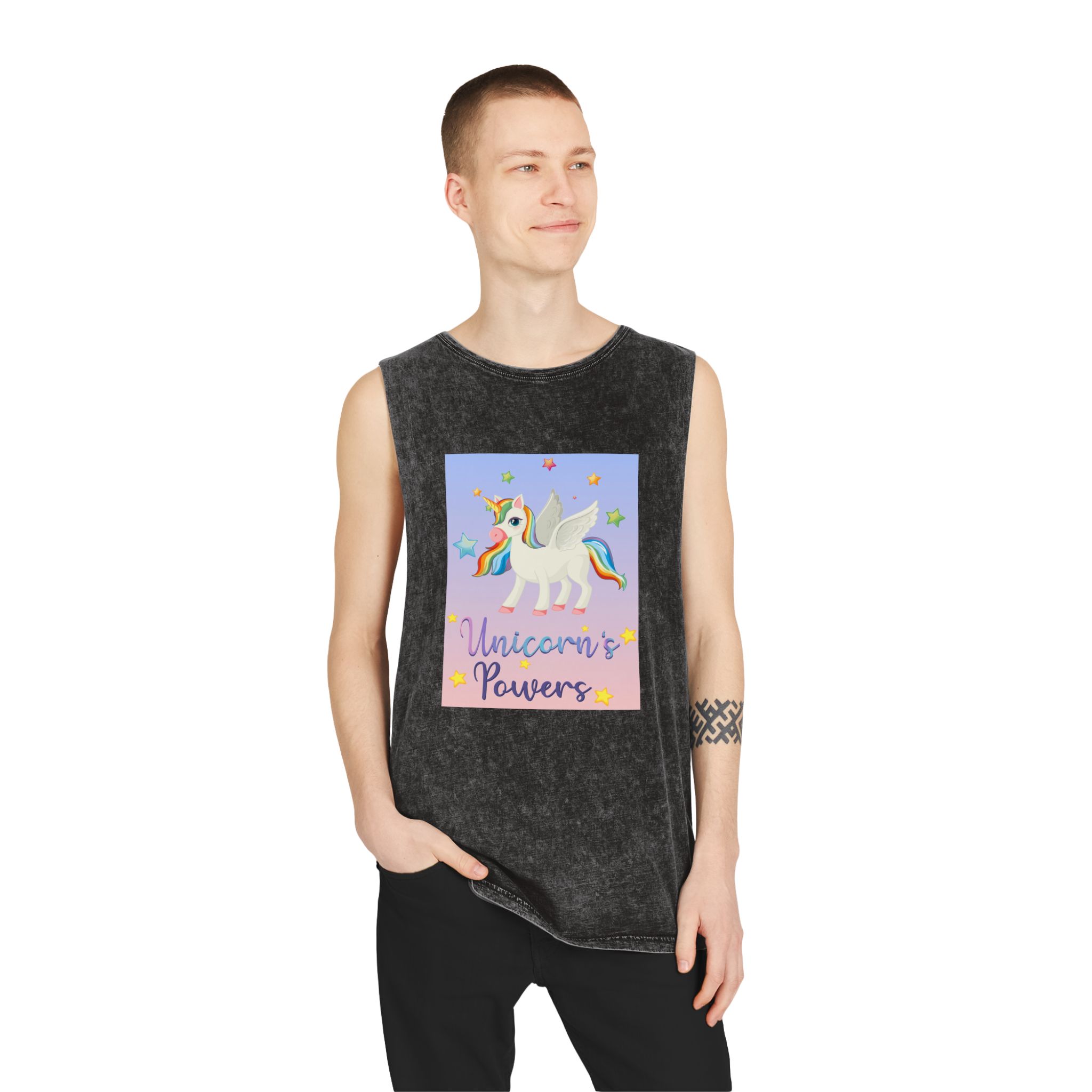 Unicorn V444 Unisex Stonewash Tank Top - Image 3