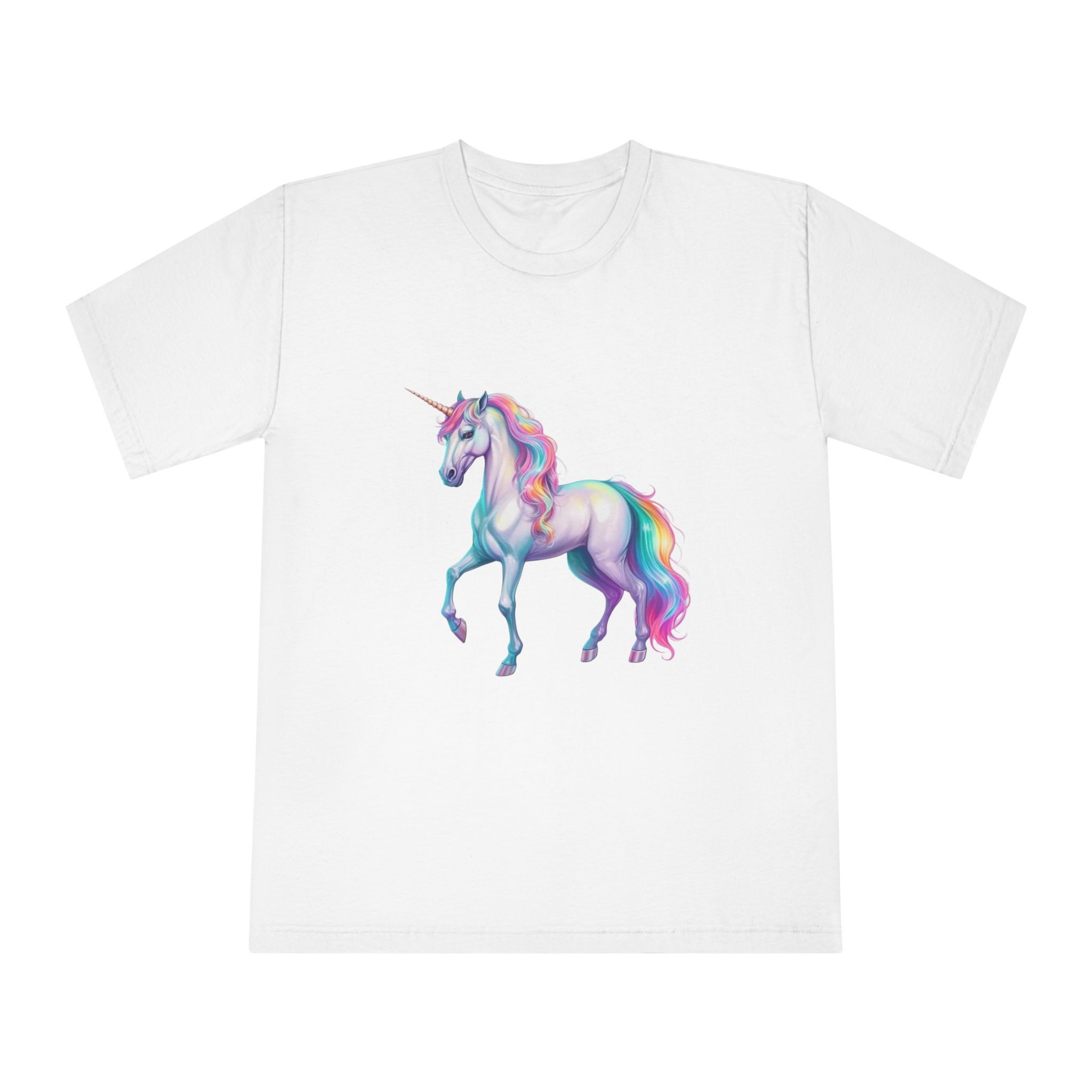 White Unicorn With Rainbow Mane Long Mane Generative Ai Fotor Bg Remover 20231203171019 Unisex Classic Crewneck T Shirt