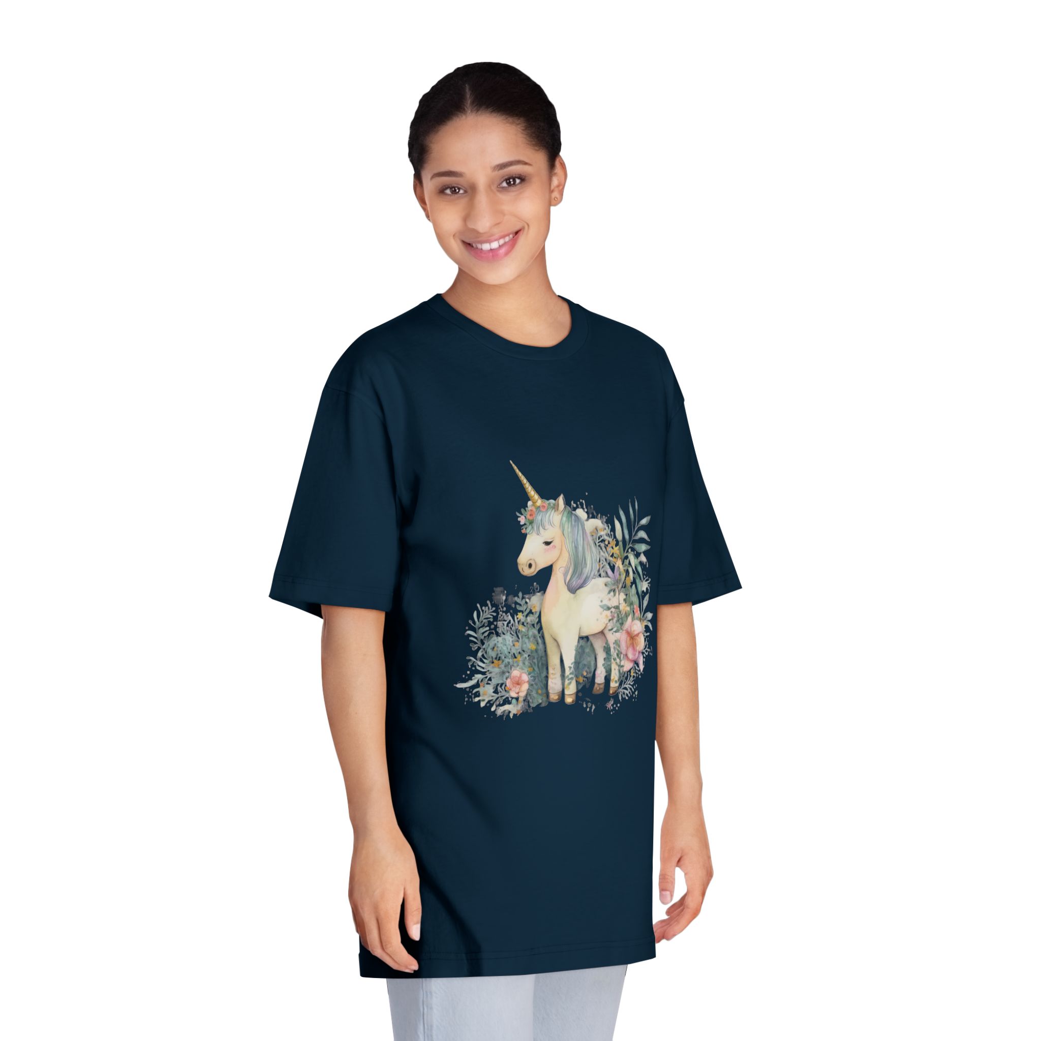 Watercolor Forest Cartoon Isolated Cute Baby Unicorn Animal Illustration Ai Generative Copy Unisex Classic Crewneck T Shirt - Image 19