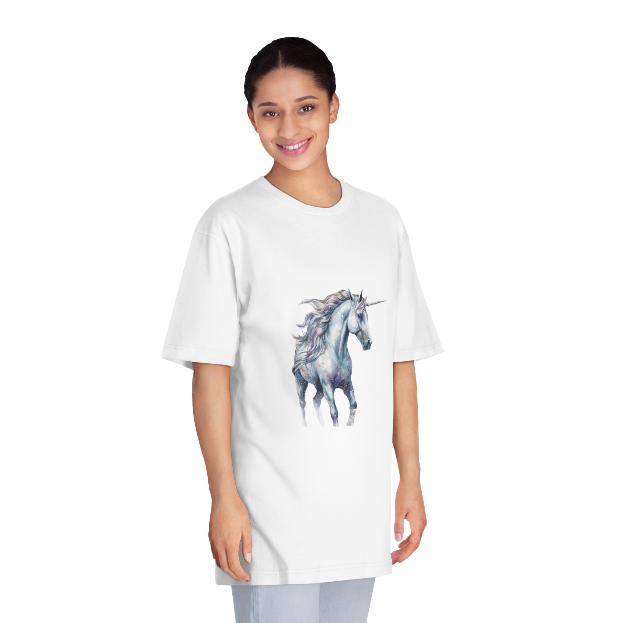 Painting Unicorn With Long Mane Long Mane Generative Ai Unisex Classic Crewneck T Shirt - Image 3