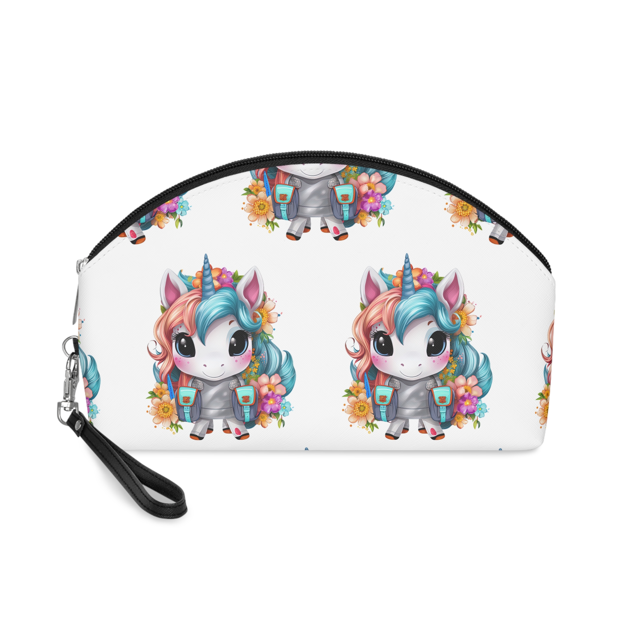 Unicorn With Bow Sword Her Hand Is Holding Sword Makeup Bag