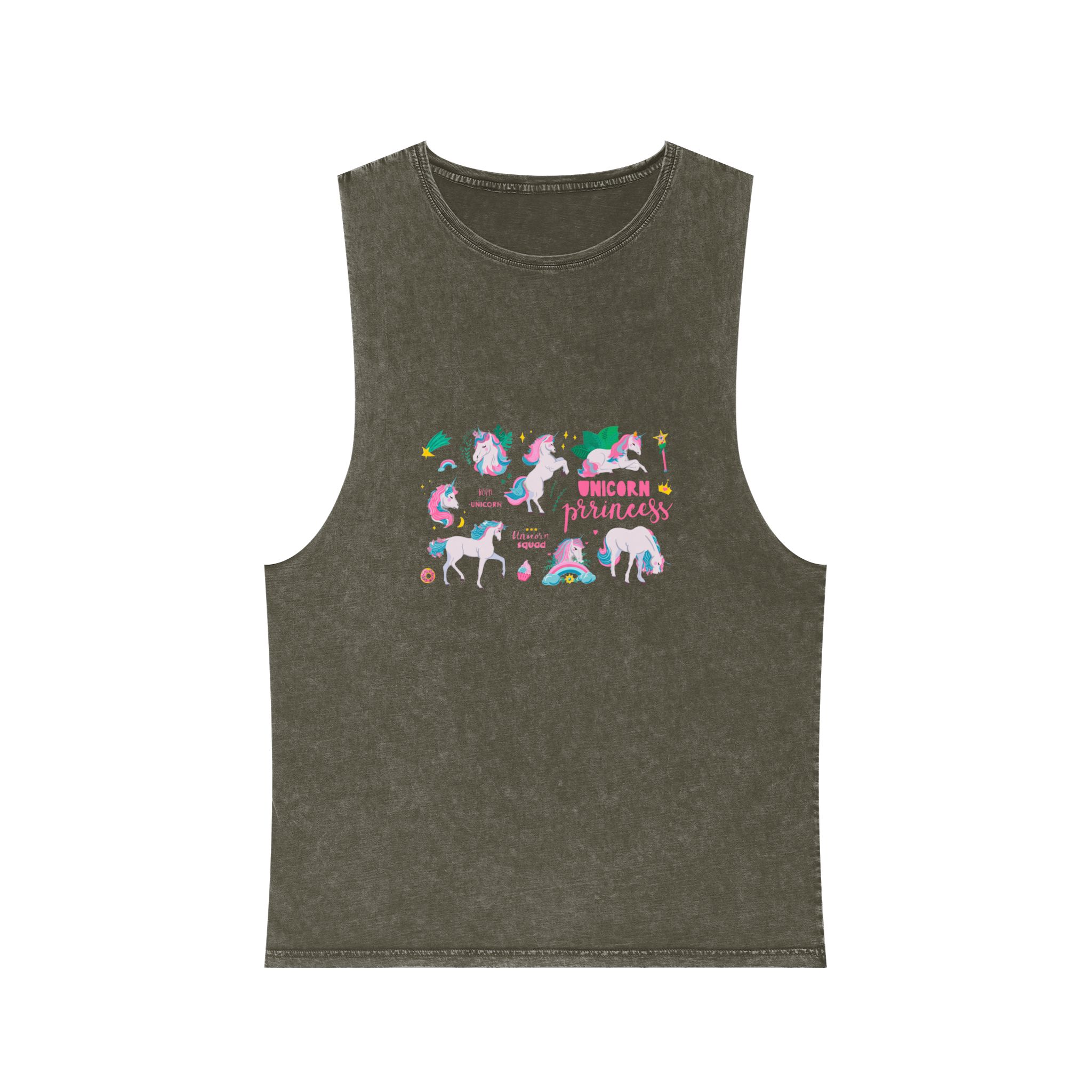 Unicorn Princess 184709 Unisex Stonewash Tank Top - Image 5