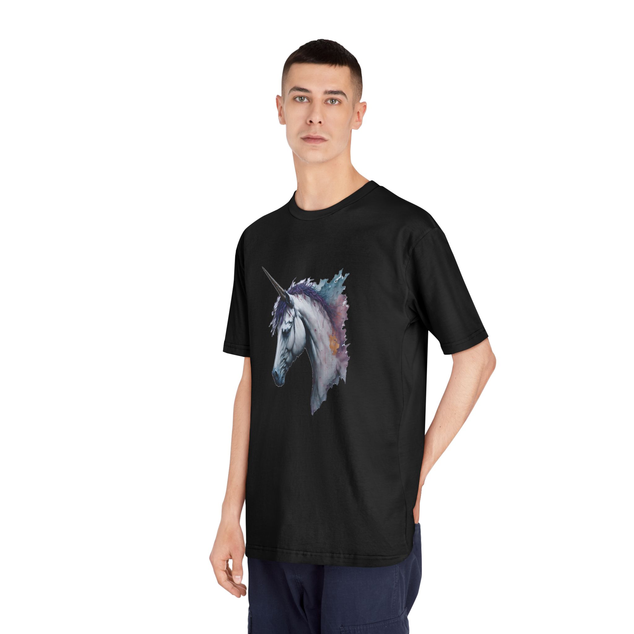 Illustration Unicorn Painted Watercolor Technique Generative Ai Decorative Painting Unisex Classic Crewneck T Shirt - Image 8