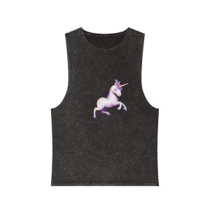 Beautiful Unicorn Running Magical Meadow Unicorn Background Images Whimsical Unicorn (47) Unisex Stonewash Tank Top