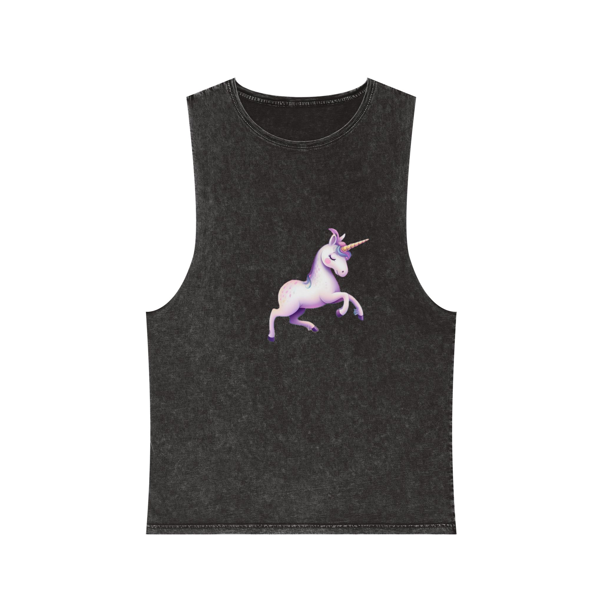 Beautiful Unicorn Running Magical Meadow Unicorn Background Images Whimsical Unicorn (47) Unisex Stonewash Tank Top