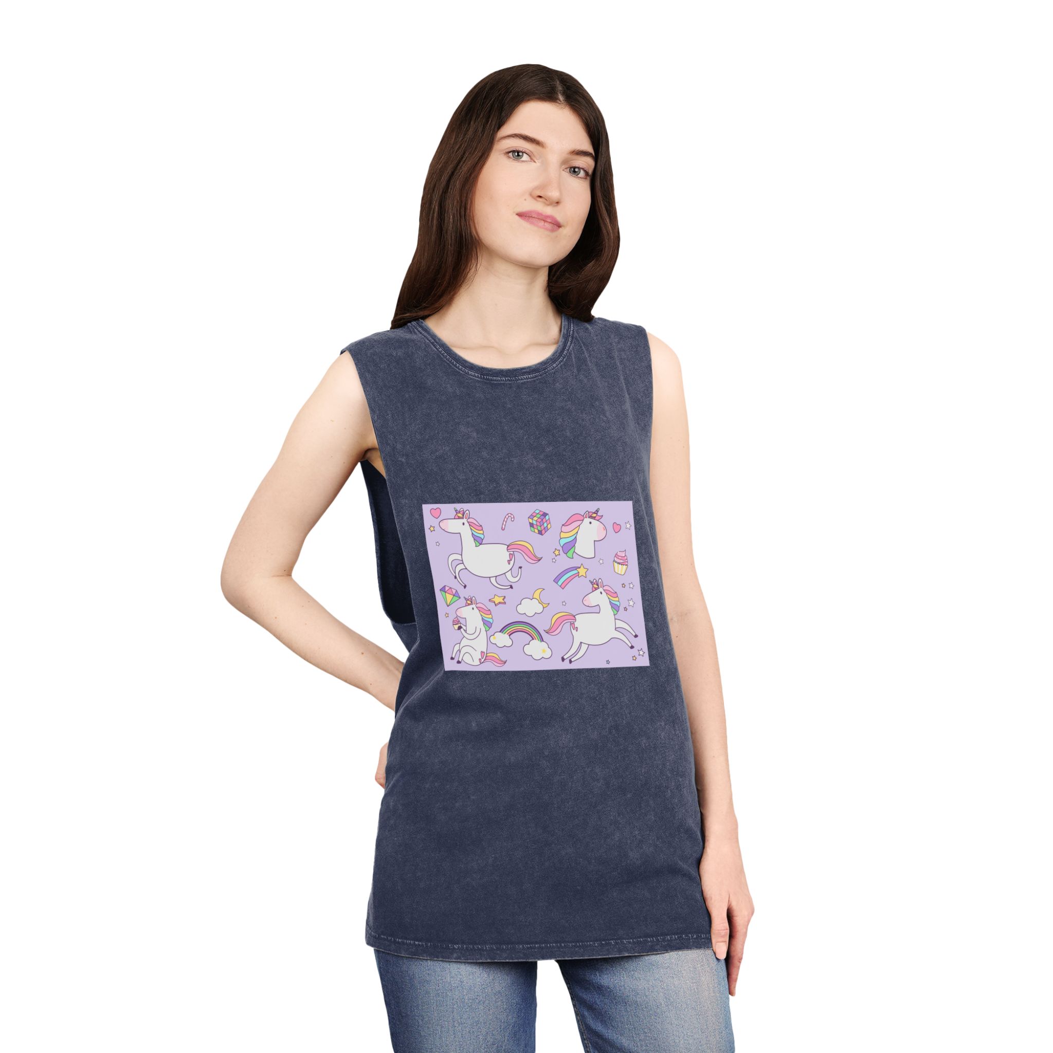 Unicorn V145 Unisex Stonewash Tank Top - Image 16