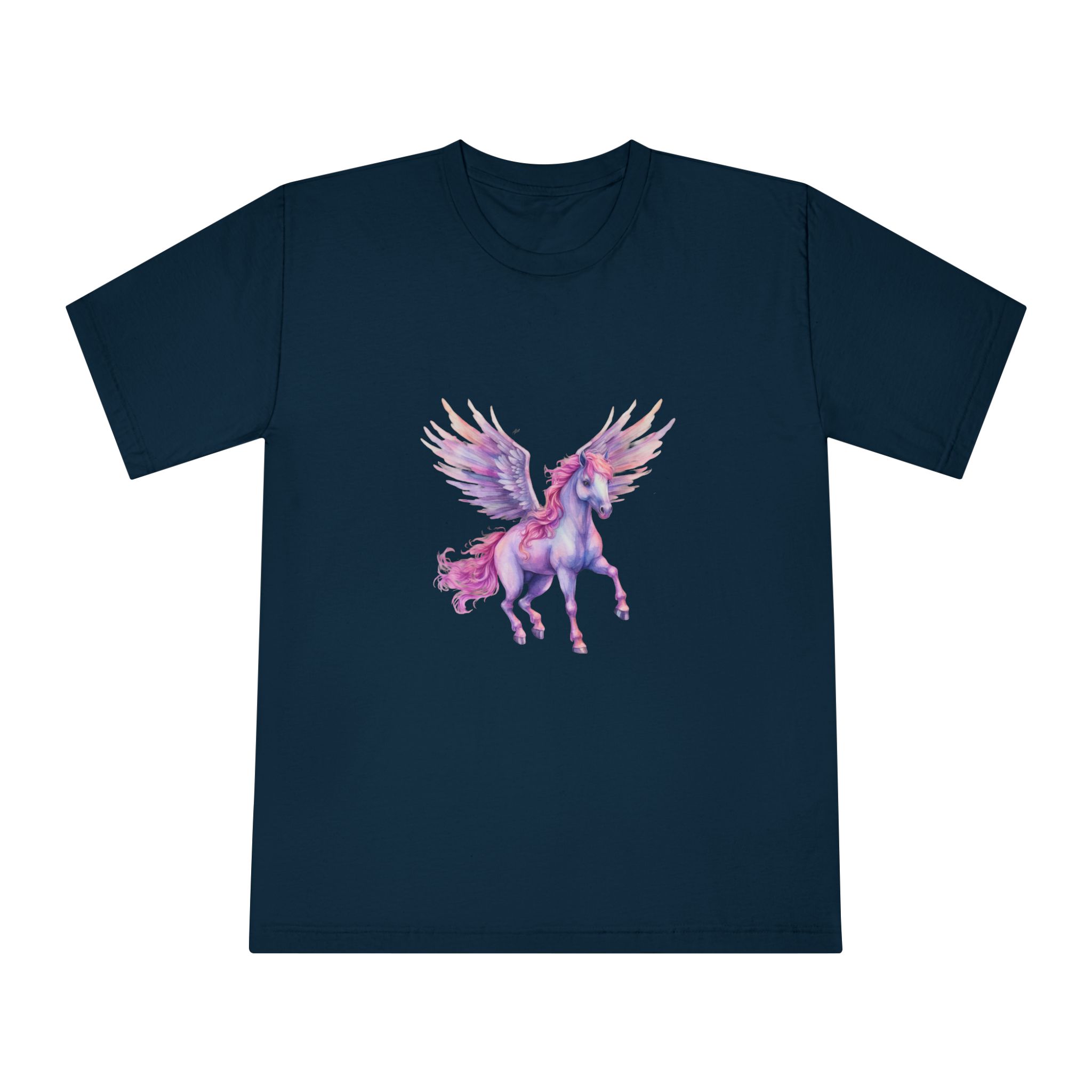 Painting Unicorn With Pink Hair Wings Generative Ai Unisex Classic Crewneck T Shirt - Image 17