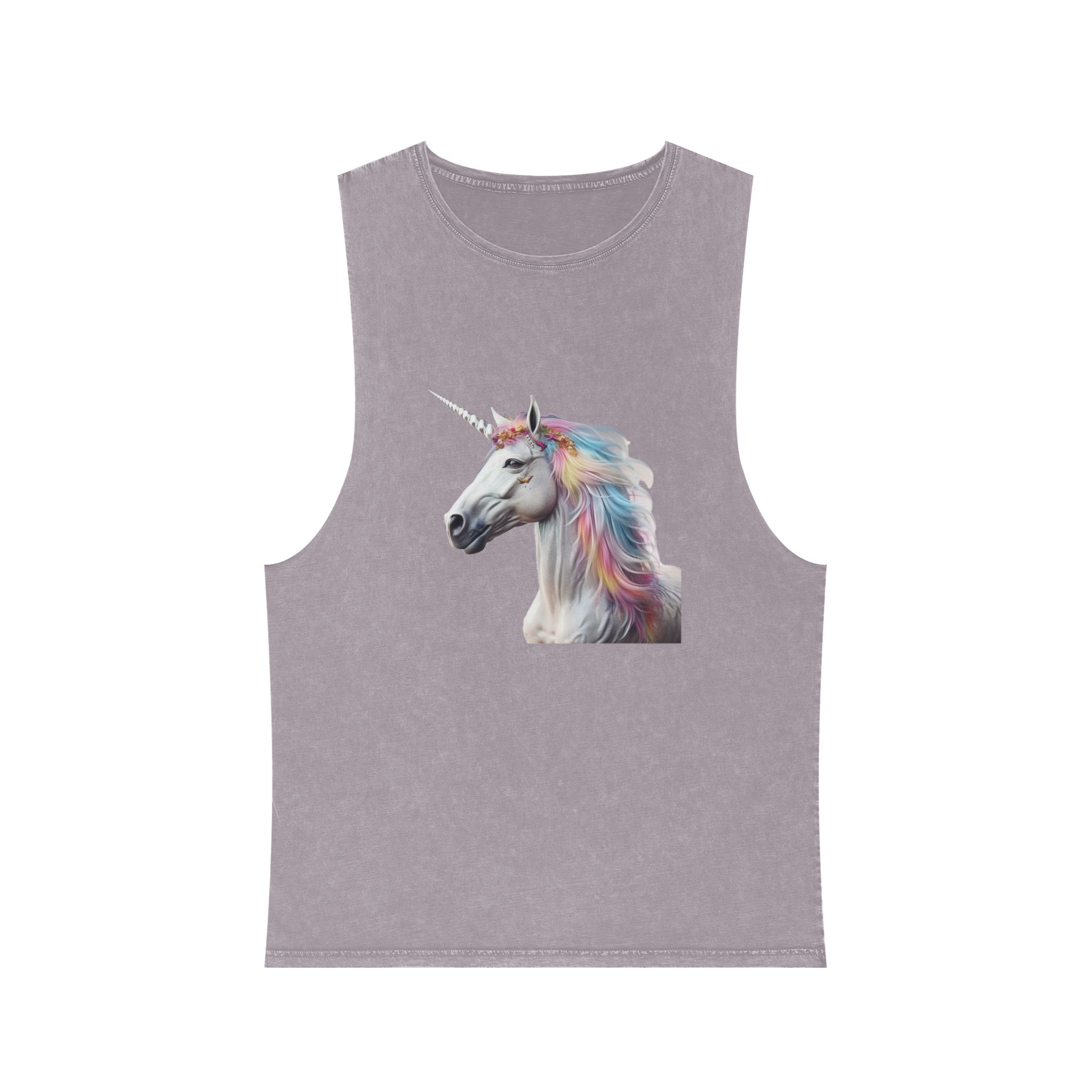 Colorful 3d Mythical Unicorn (3) Unisex Stonewash Tank Top - Image 17