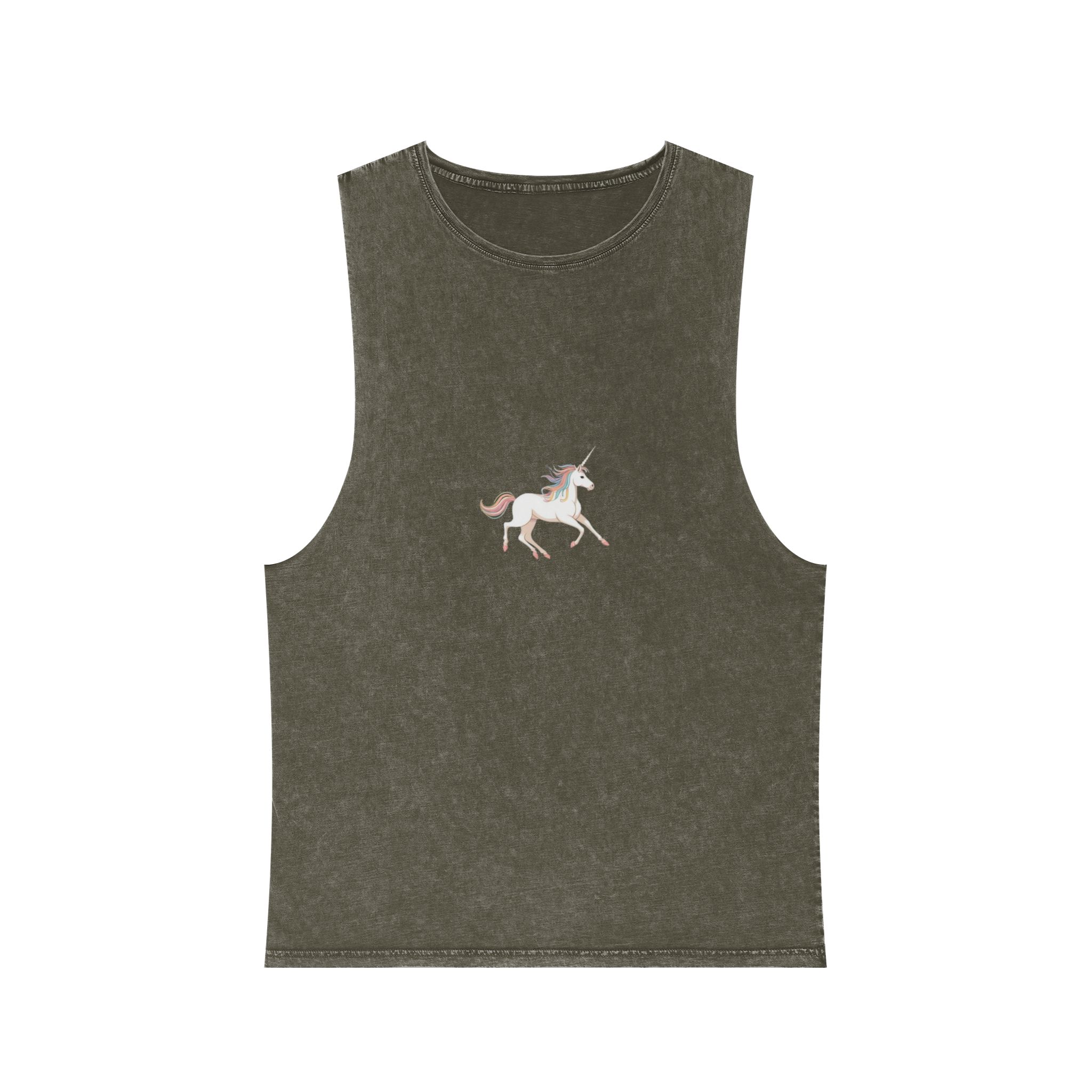 Beautiful Unicorn Running Magical Meadow Unicorn Background Images Whimsical Unicorn (53) Unisex Stonewash Tank Top - Image 5