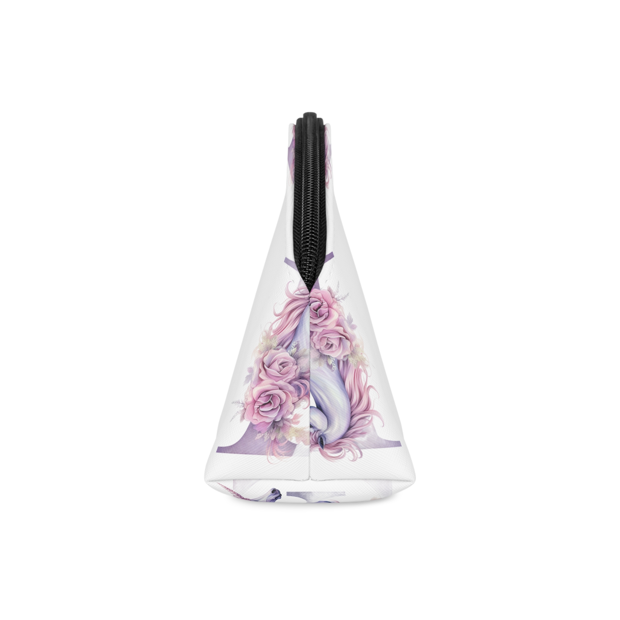 There Is Unicorn With Long Mane Flowers It Generative Ai (1) Makeup Bag - Image 4