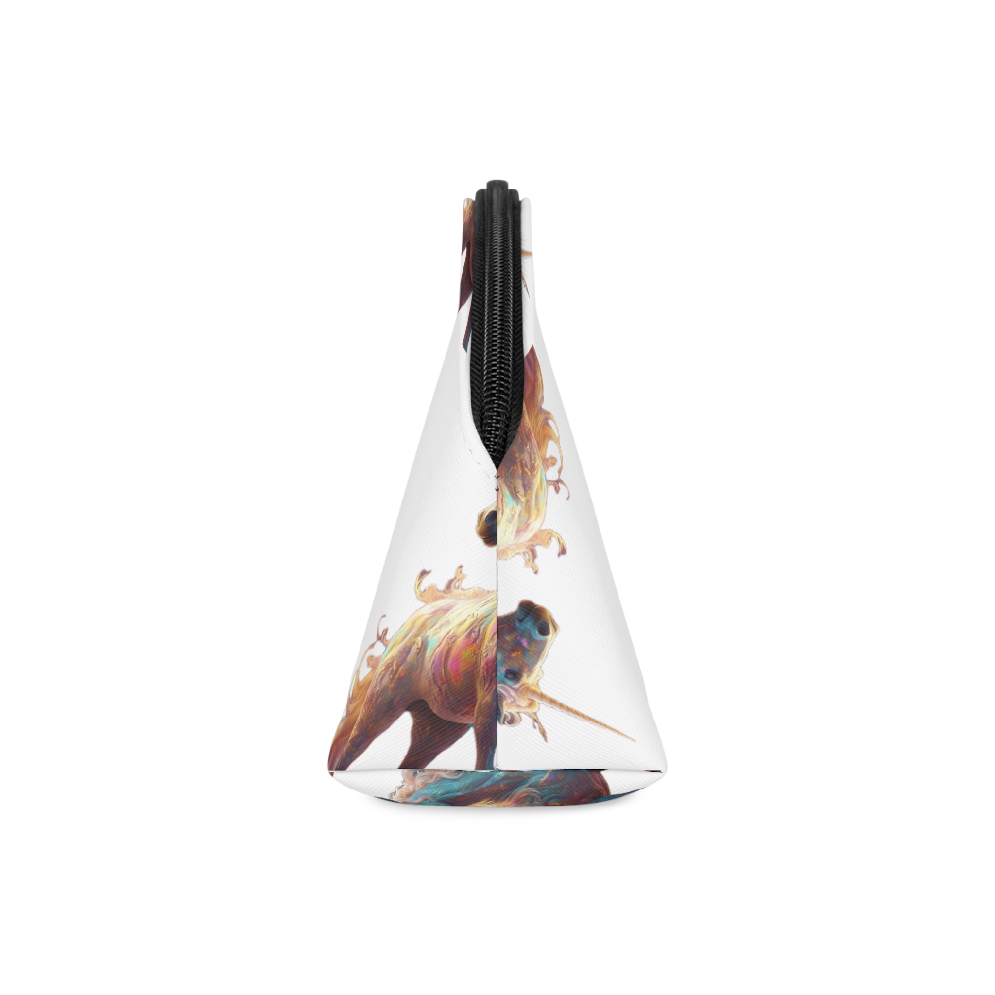 Unicorn With Long Mane Colorful Mane Standing Hill Generative Ai Makeup Bag - Image 4