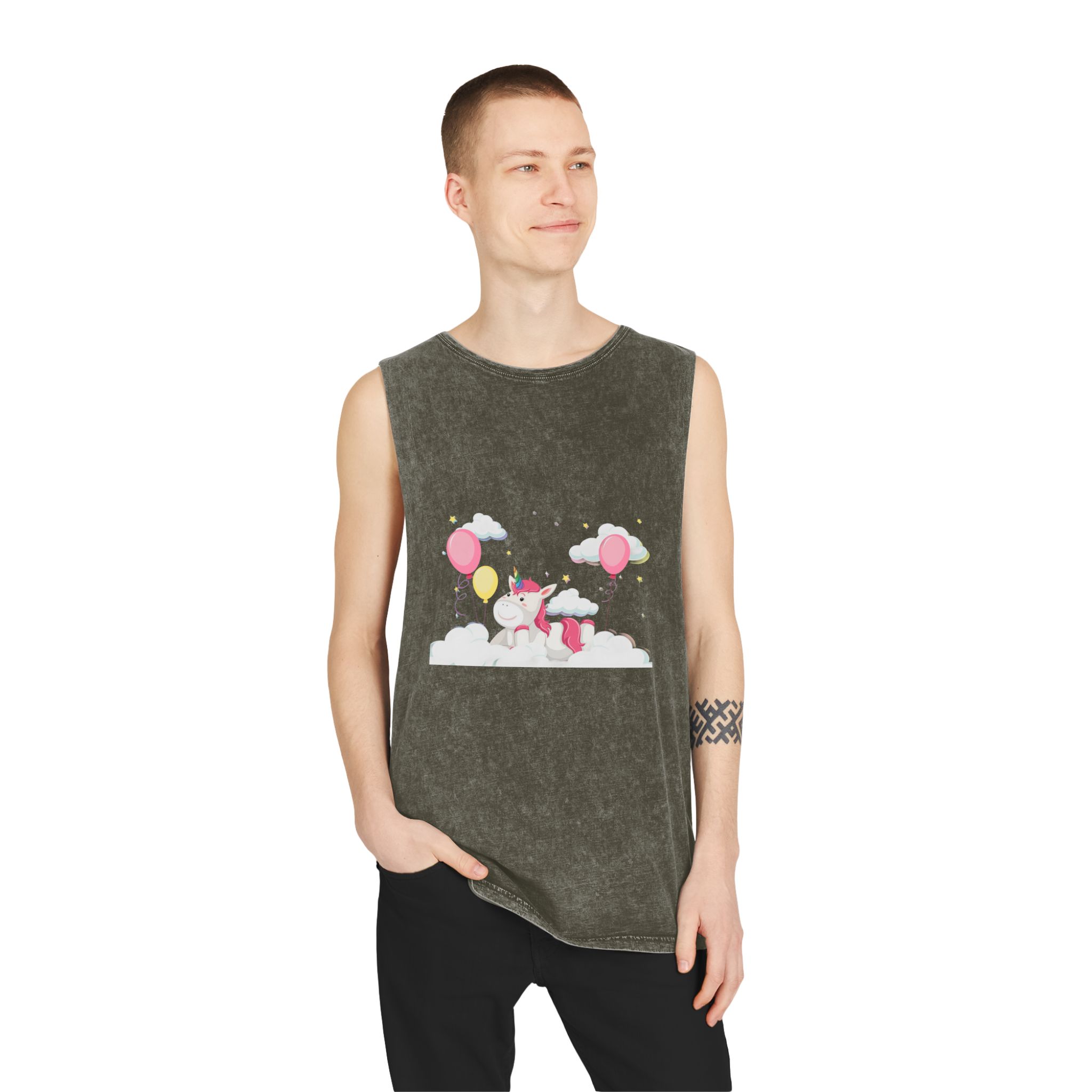 Unicorn V513 Unisex Stonewash Tank Top - Image 7