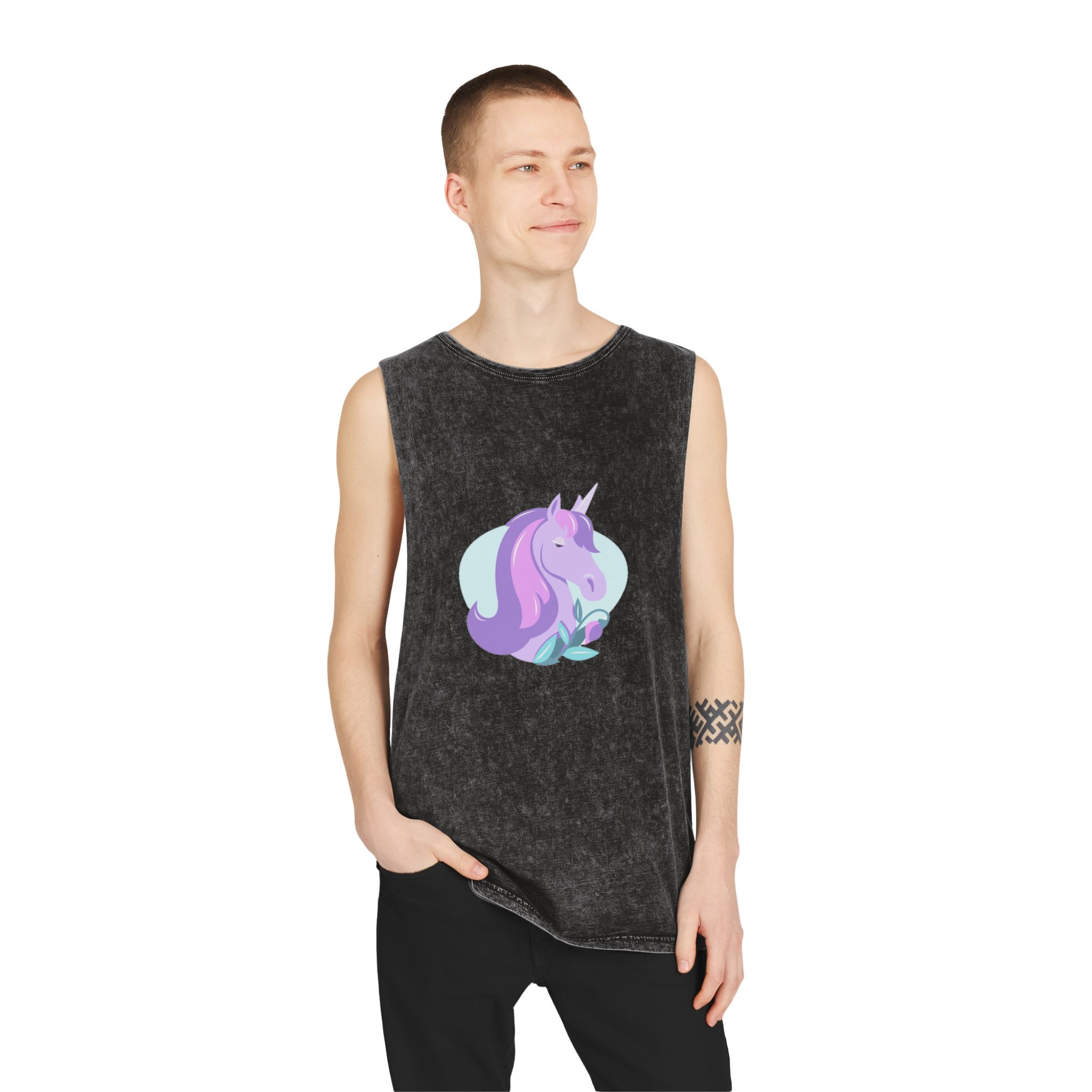 Unicorn V330 Unisex Stonewash Tank Top - Image 3